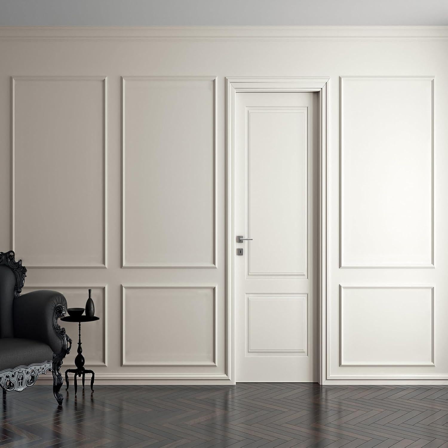 Kit de Moldura de Pared Autoadhesiva Fancat 137x61 cm Blanco