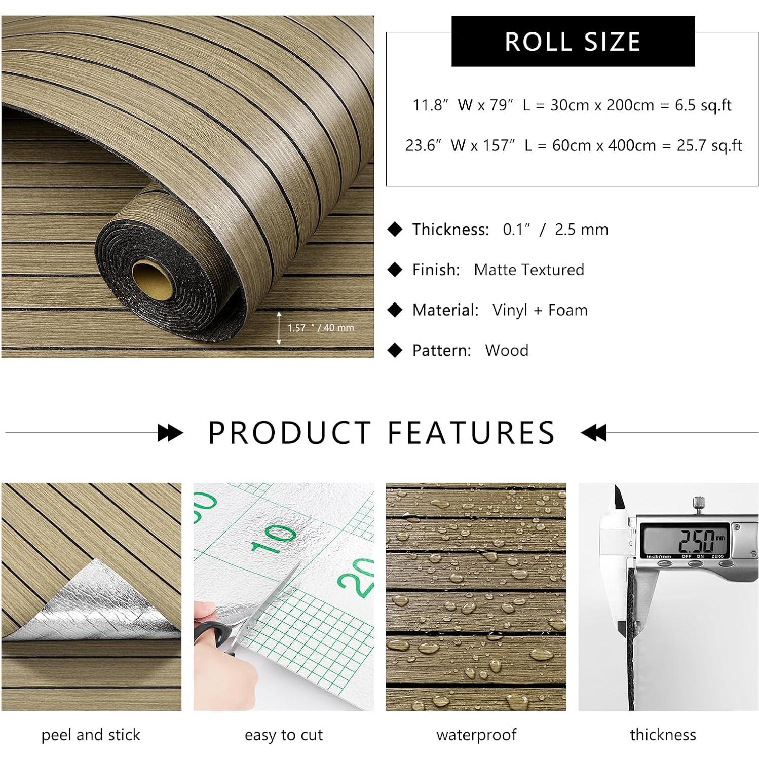 Paneles de Pared Autoadhesivos LaCheery 60cm x 400cm Marrón