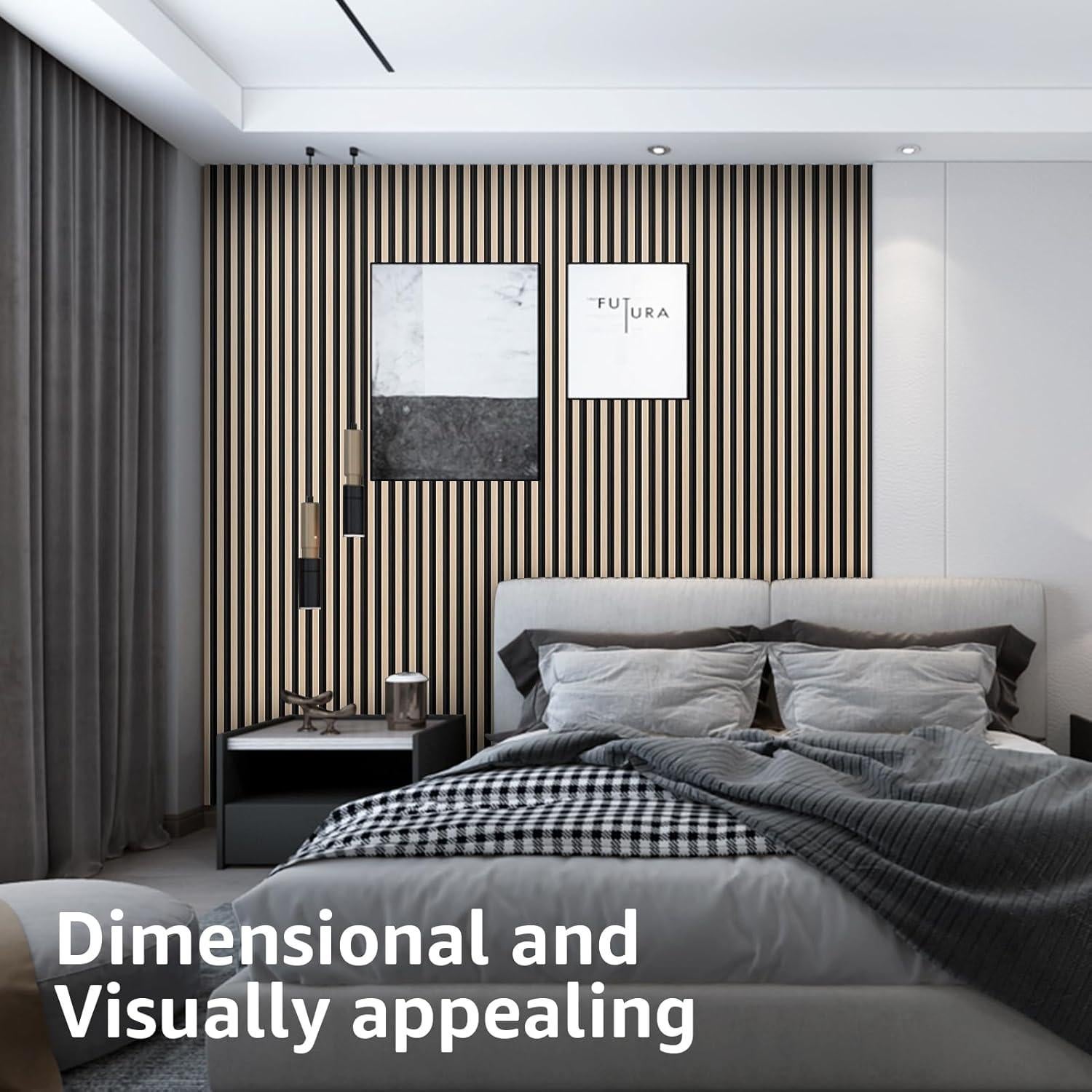 Paneles de Pared Acústicos Art3d WPC 8 Piezas 243.84x15.24cm Roble