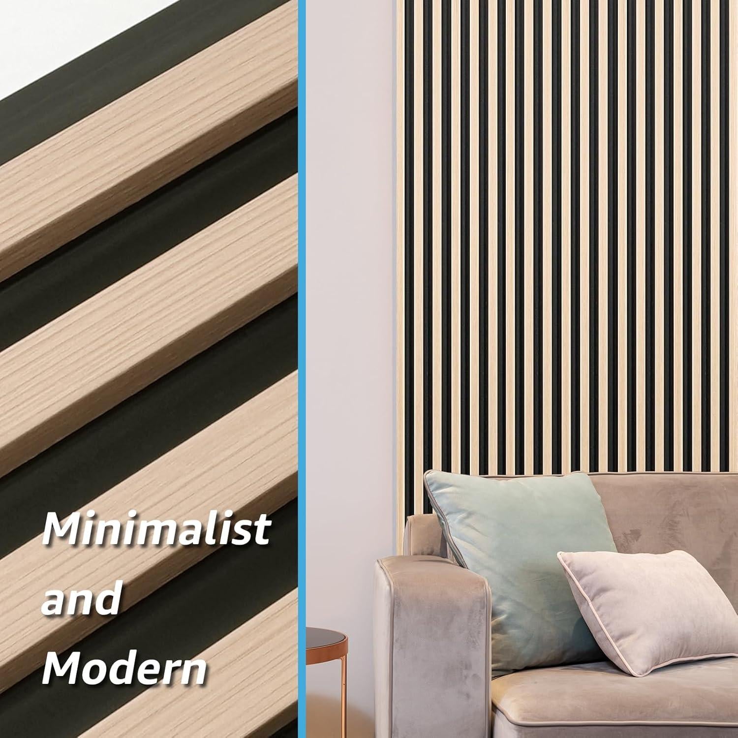 Paneles de Pared Acústicos Art3d WPC 8 Piezas 243.84x15.24cm Roble