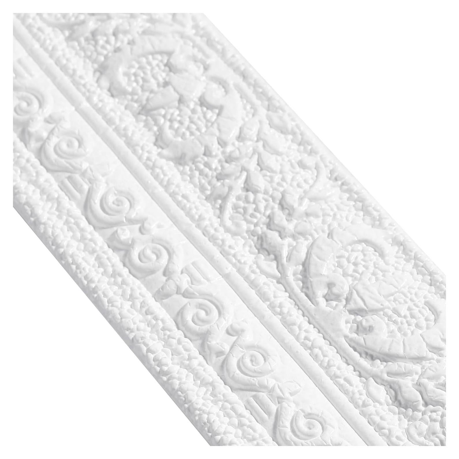 Tira de Moldeo de Espuma Flexible TaoBary 3D 8 Rollos Blanco