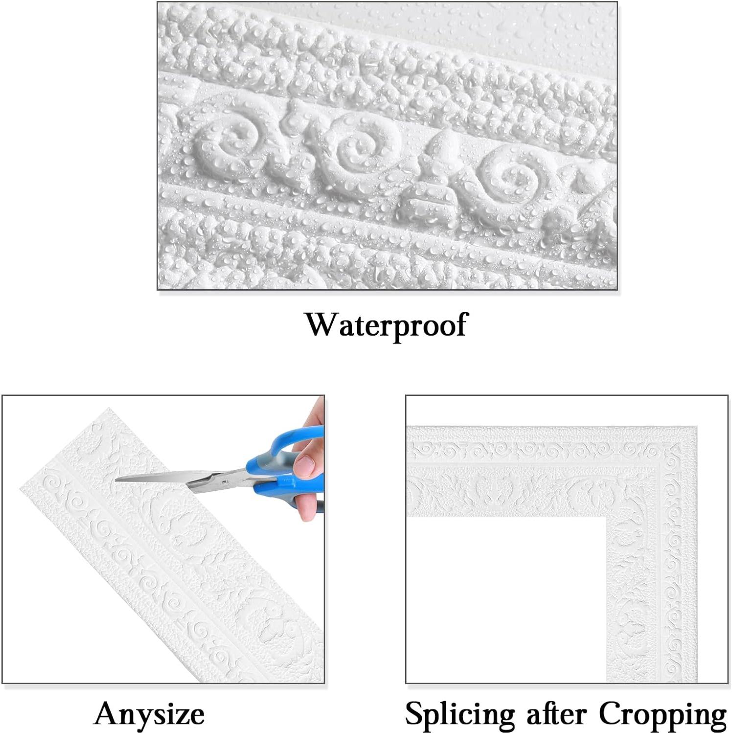 Tira de Moldeo de Espuma Flexible TaoBary 3D 8 Rollos Blanco