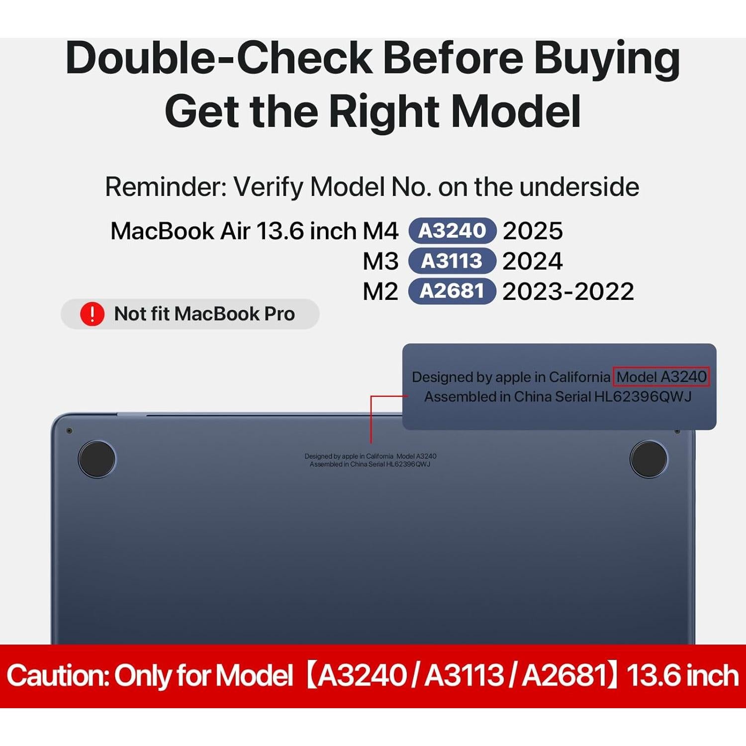 Funda Protectora MacBook Air 13.6" Soonjet Claro Medianoche