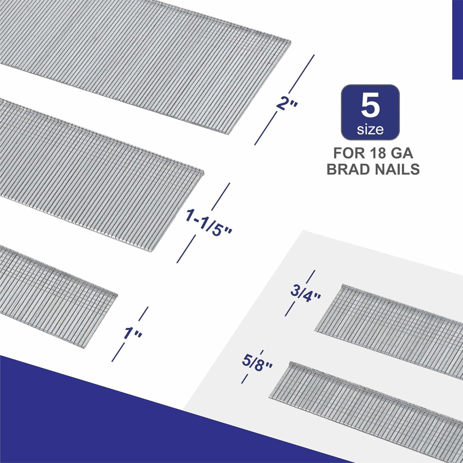 Clavos Brad Galvanizados 18GA HW HAMWOO - 5000 Unidades