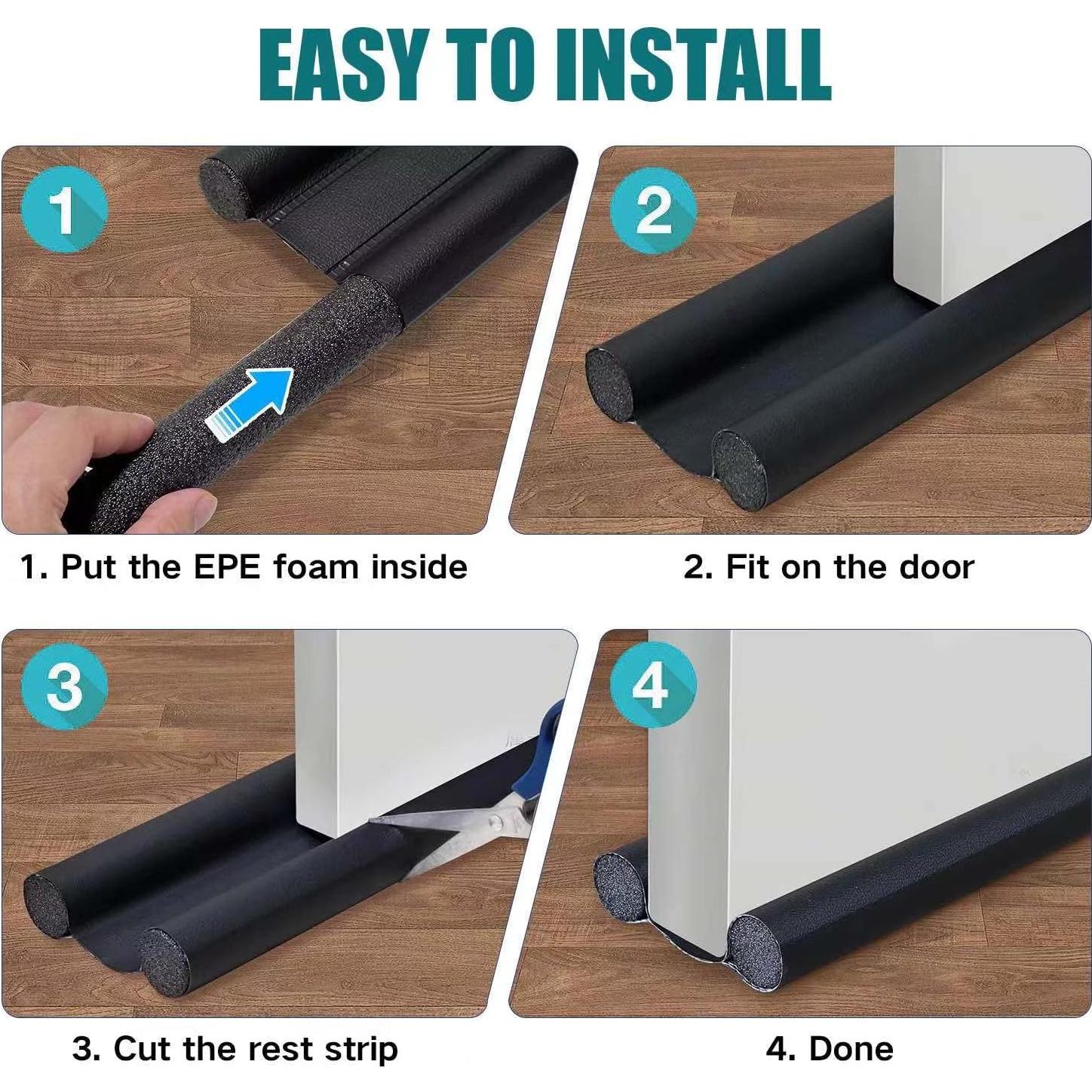 Detenedor de Corrientes de Aire Protalwell para Puertas Negras