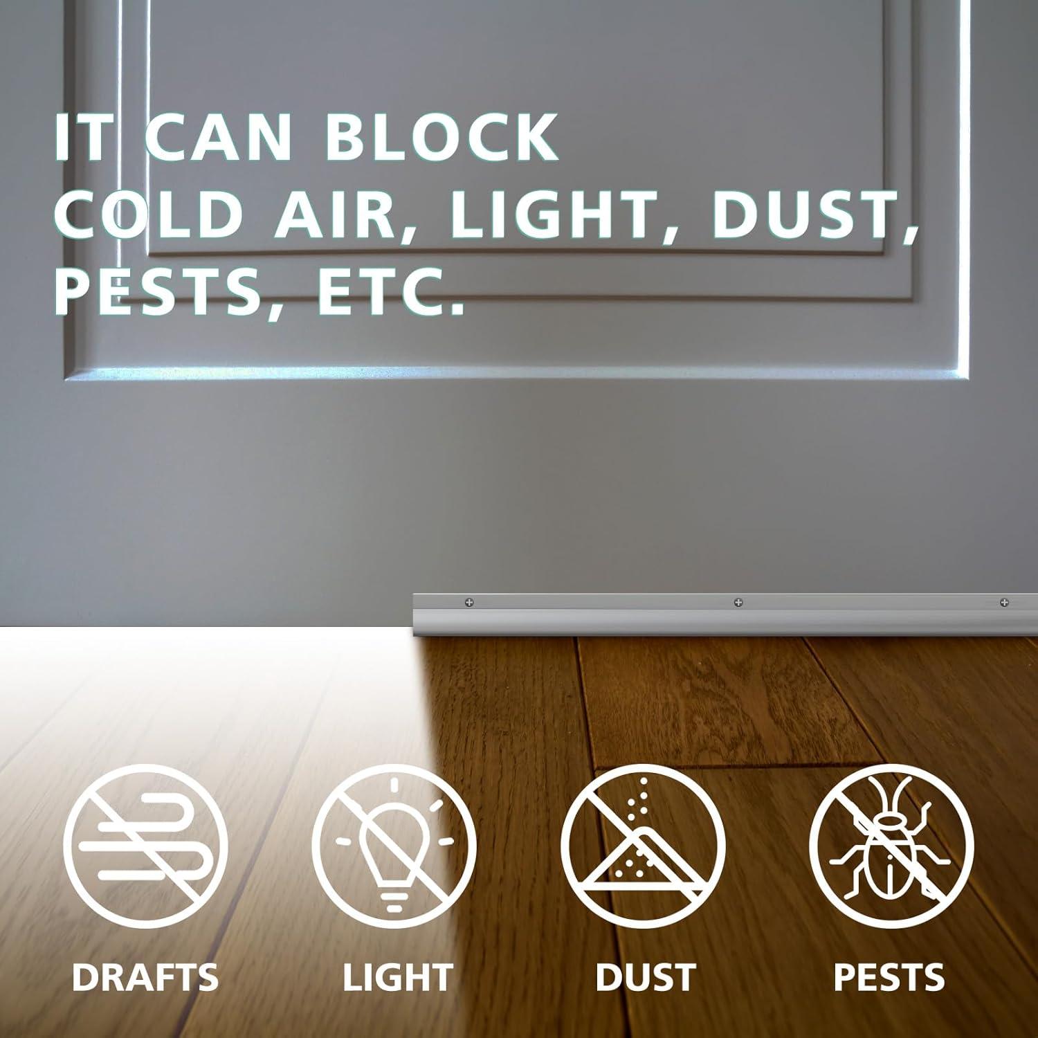 Barrera Inferior de Puerta Aluminio MorningRo 91.44 cm Plata 2 Pcs