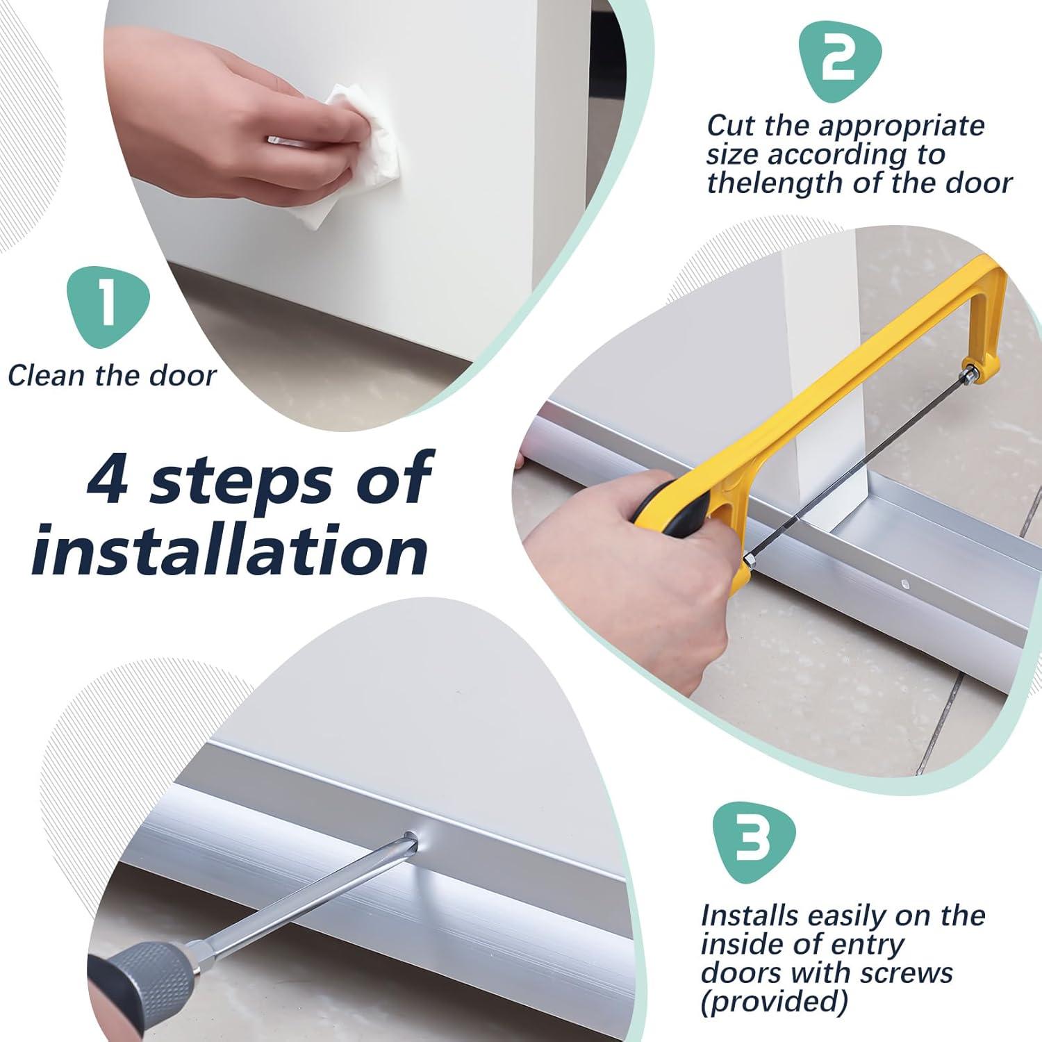 Barrera Inferior de Puerta Aluminio MorningRo 91.44 cm Plata 2 Pcs