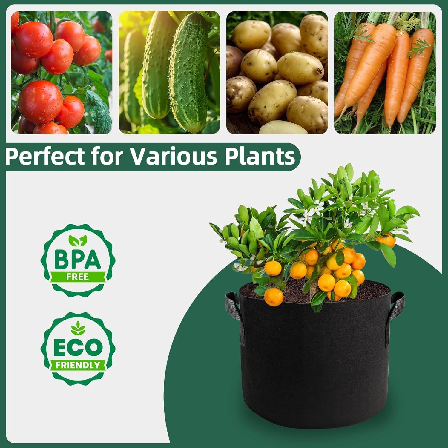 Paquete de 5 Bolsas de Cultivo COKIELE 30cm x 25cm para Jardín