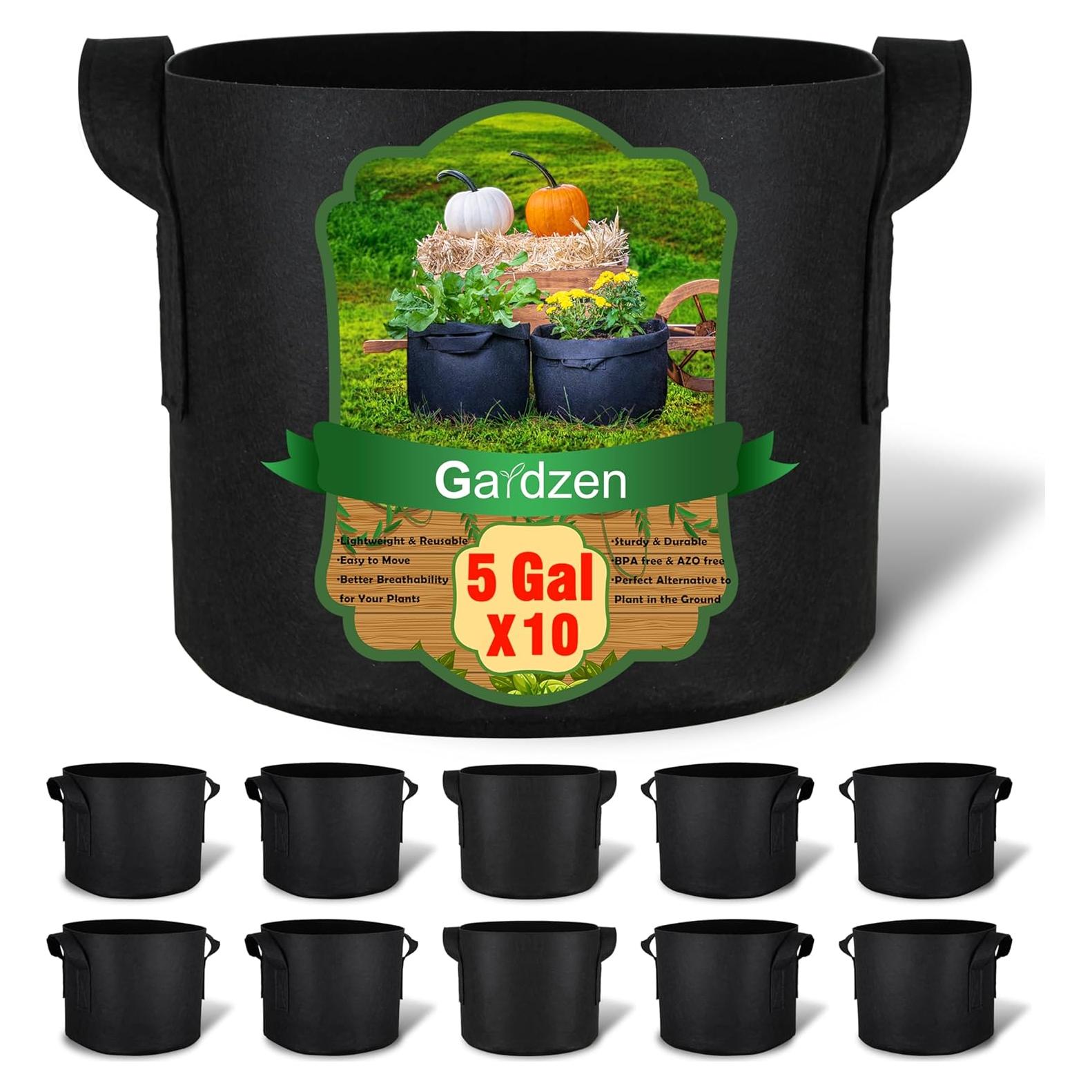 Bolsas de Cultivo Gardzen 10-Pack 5 Galones Tela Aerada