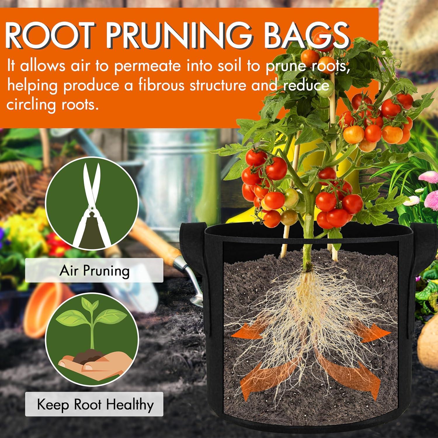 Bolsas de Cultivo Gardzen 30 Galones 6-Pack Tela Aerada