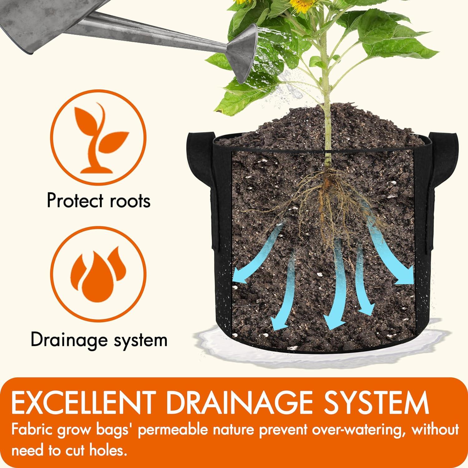 Bolsas de Cultivo Gardzen 30 Galones 6-Pack Tela Aerada