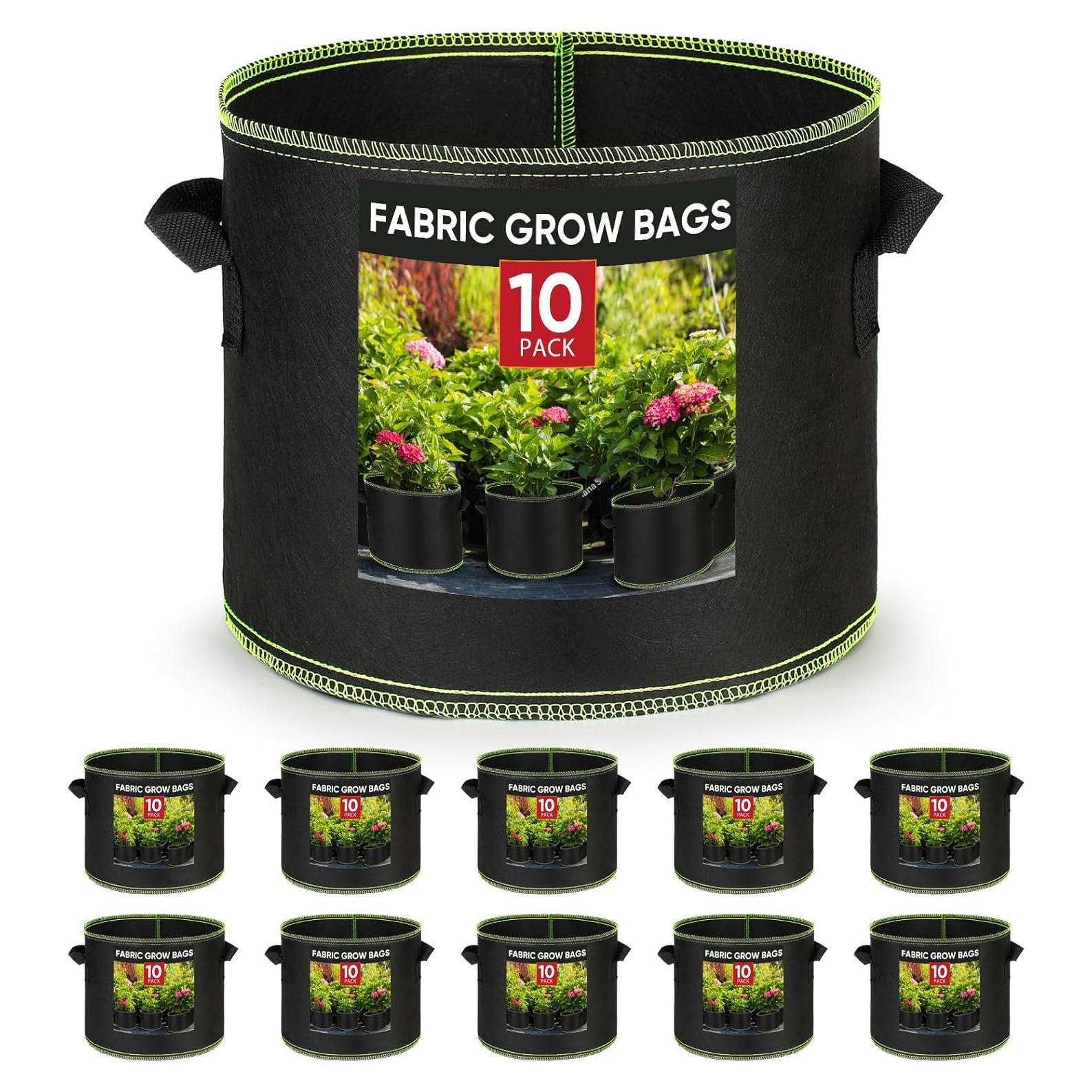 Bolsas de Crecimiento Eowllo 5 Galones 10 Pcs Tela No Tejida