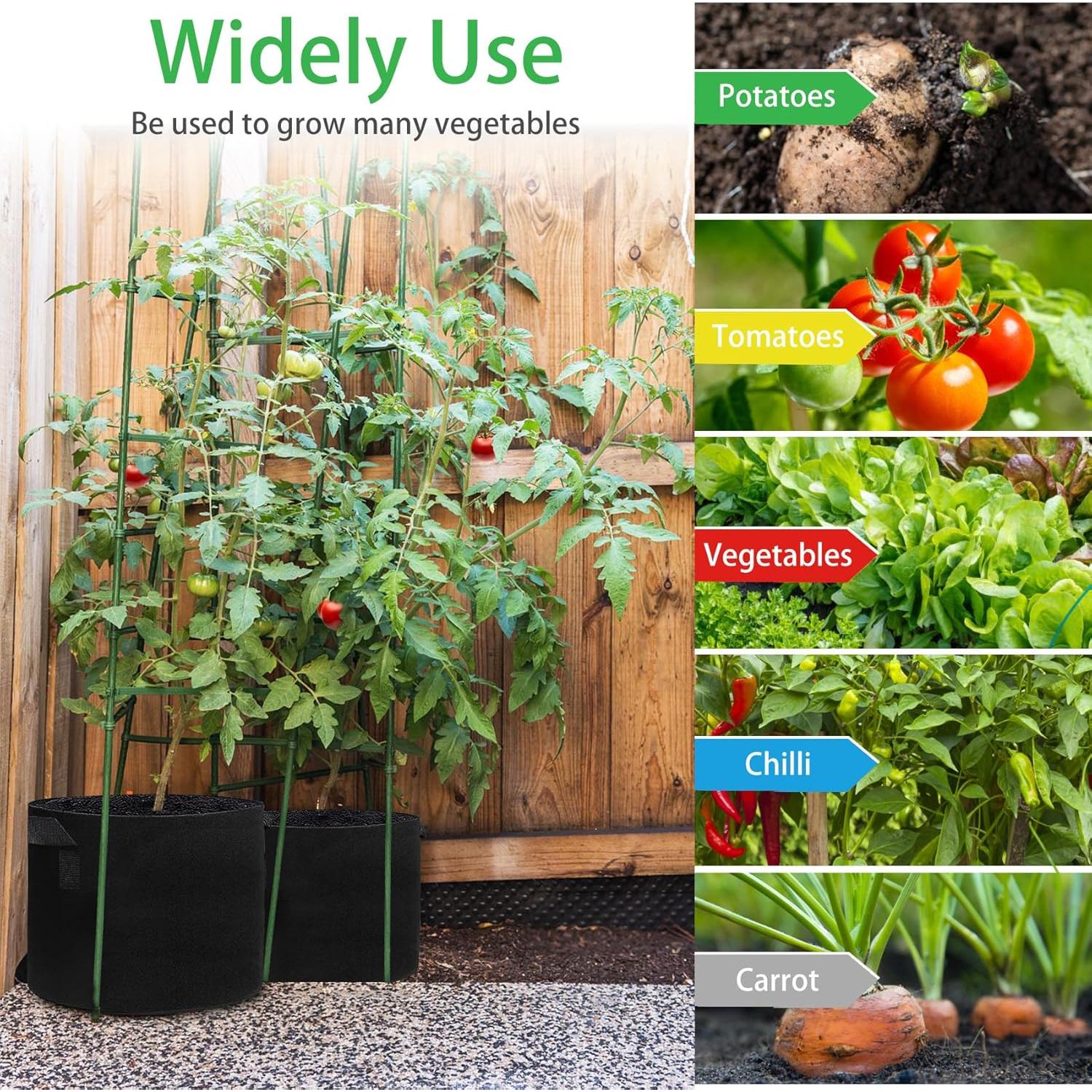 Paquete de 5 Bolsas de Cultivo JJGoo 3 Galones Tela Negra