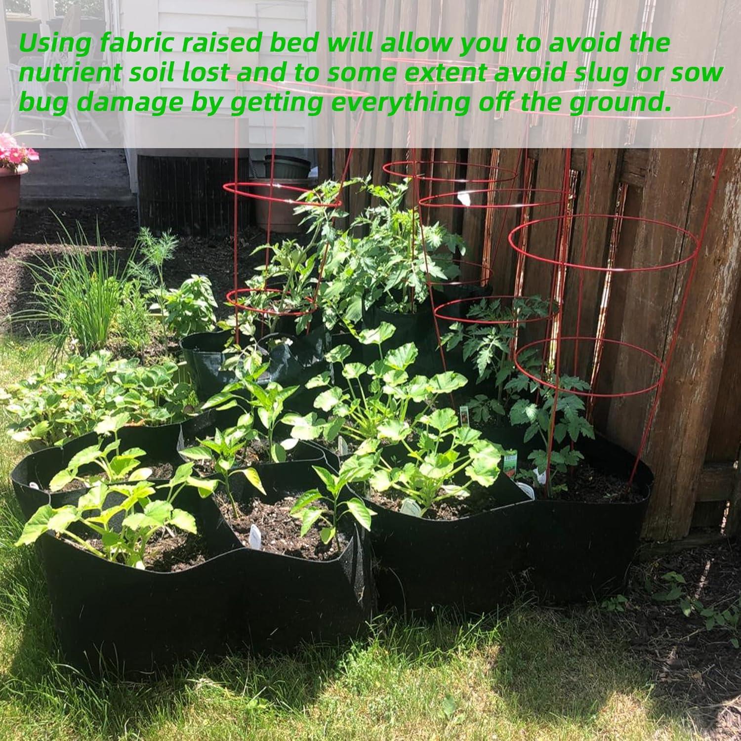 Cama de Jardín Elevada CJGQ de Tela 0.61x0.61m con 4 Rejillas