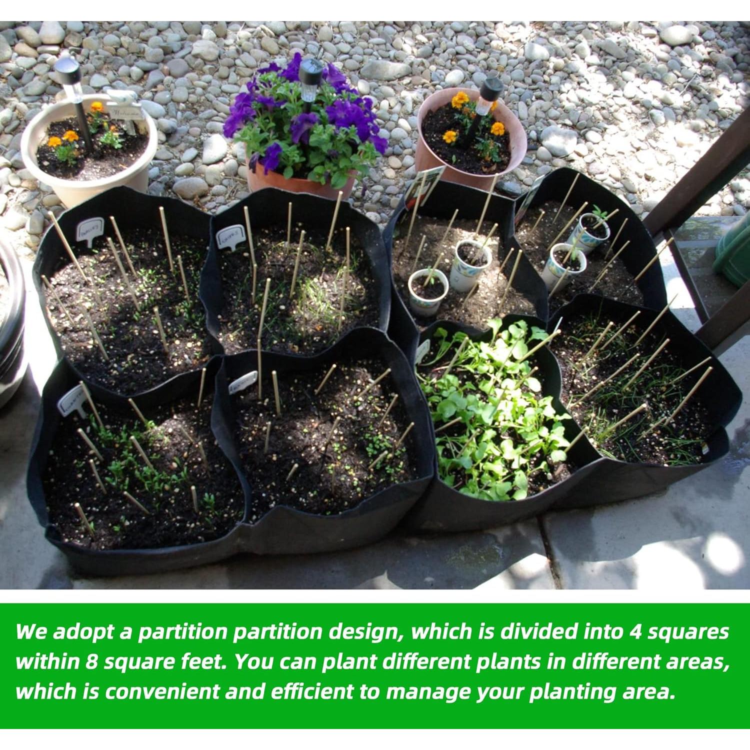 Cama de Jardín Elevada CJGQ de Tela 0.61x0.61m con 4 Rejillas