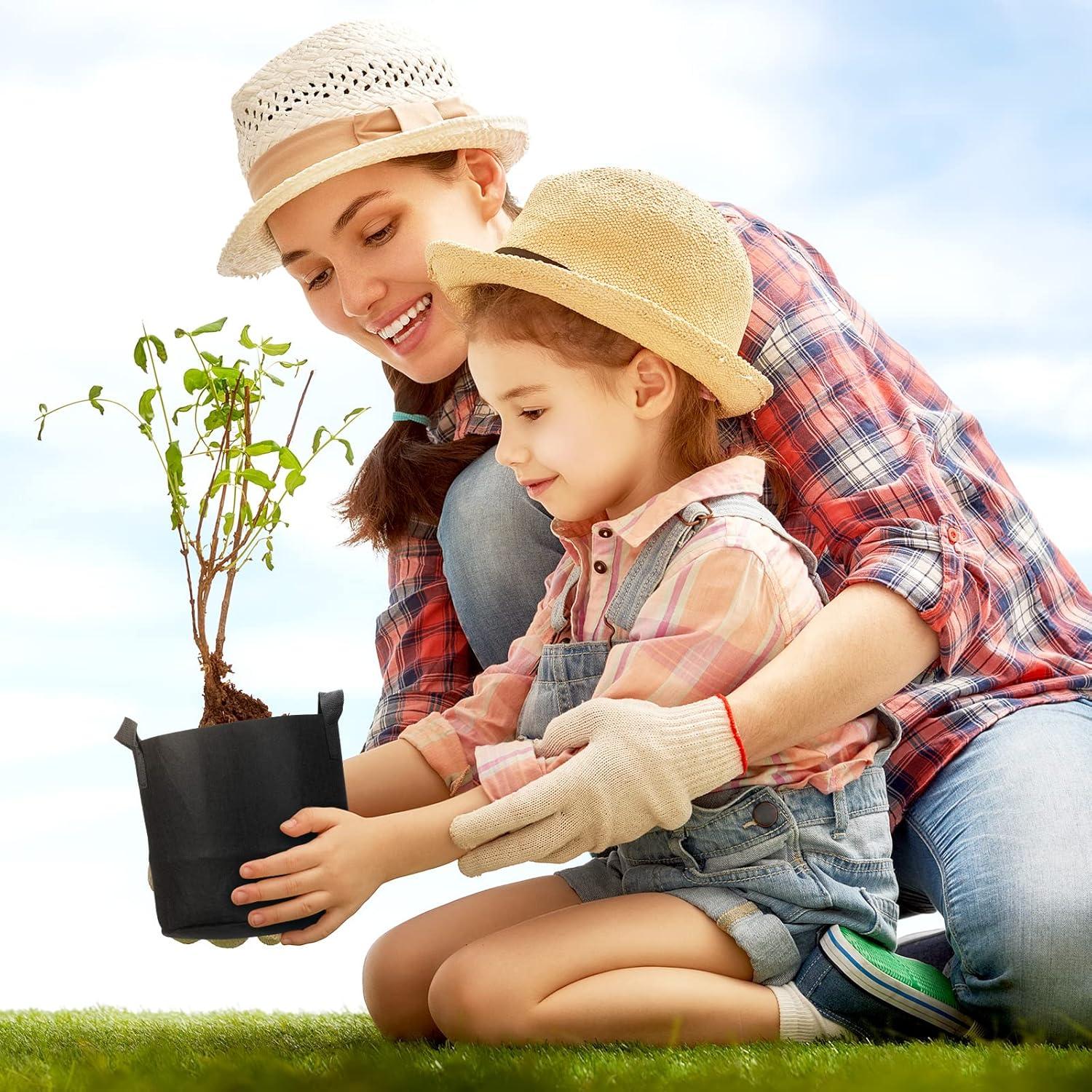 Hoolerry 7 Bolsas de Cultivo Negras de Tela 3 a 10 Galones