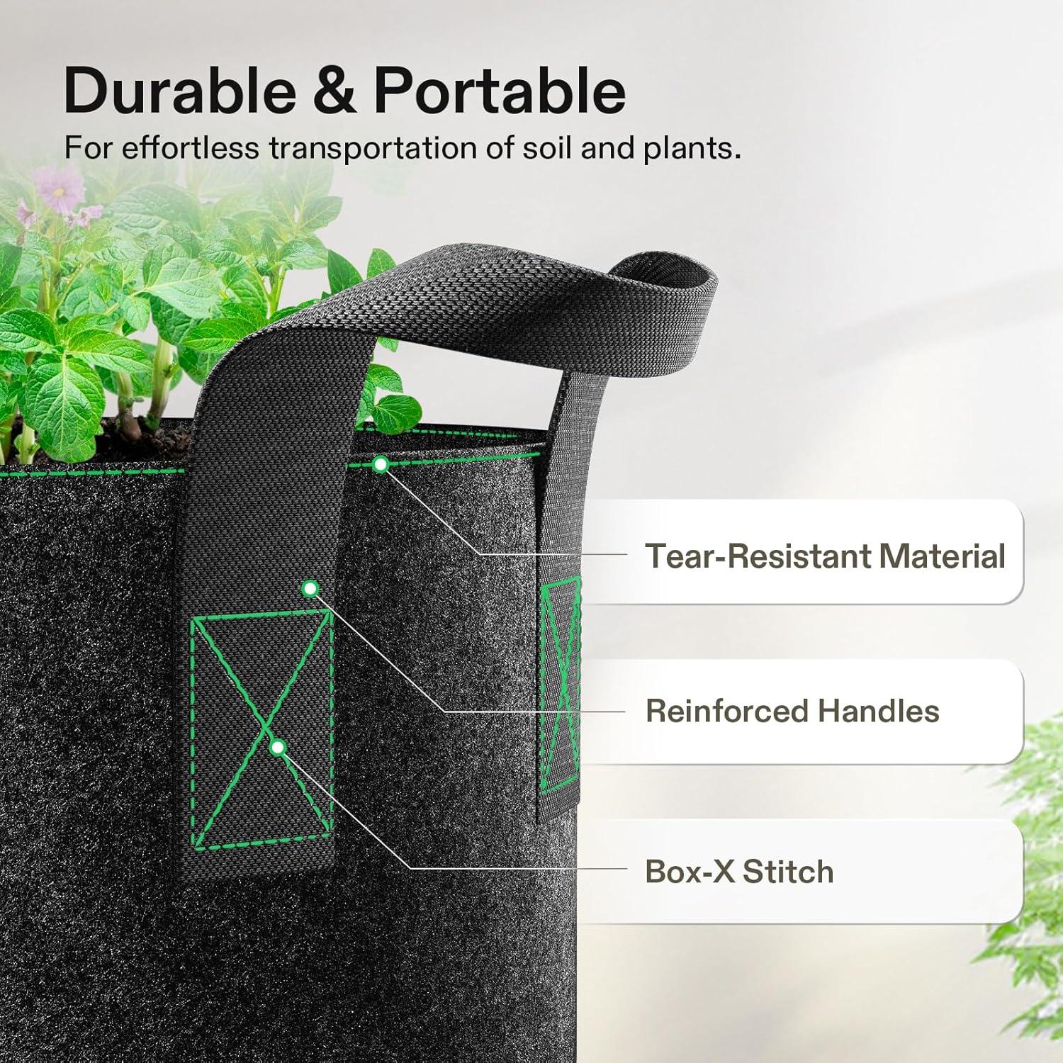 Bolsa de Cultivo VIVOSUN 170L Tela Resistente con Asas