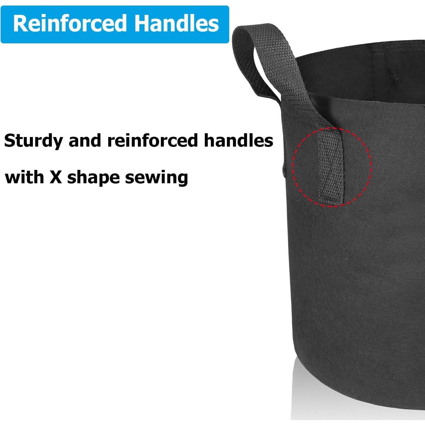 12 Bolsas de Cultivo de Tela No Tejida 300g Adorma 3 Galones