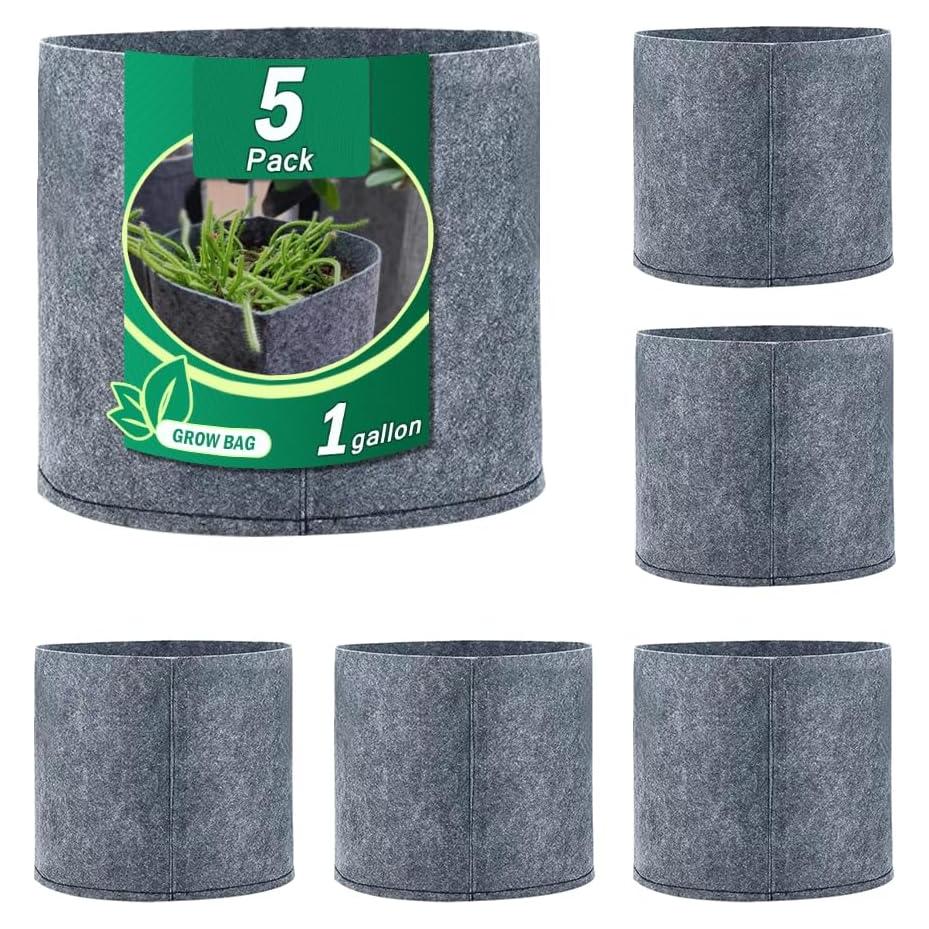 5 Bolsas de Crecimiento 1 Galón BW BEST WAY para Jardinería