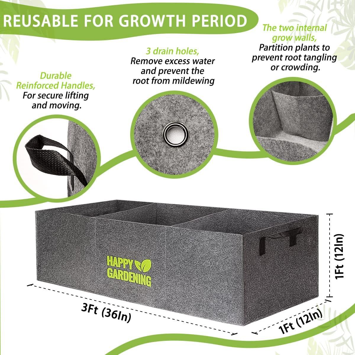 Bolsas de Cultivo de Tela Linksandt - 2 Paquetes Jardín 0.91m
