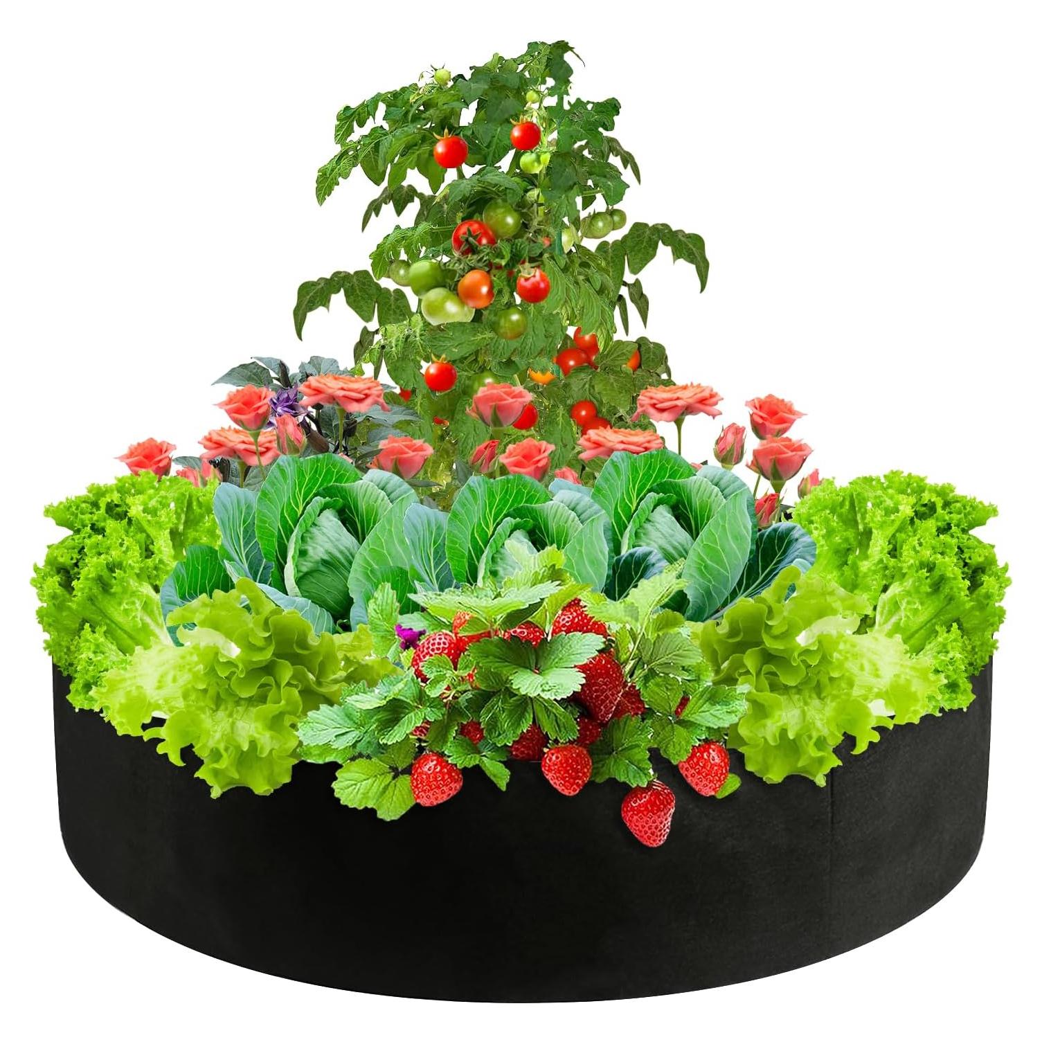Bolsa de Cultivo de Plantas ACJRYO 378.5L Redonda Negra