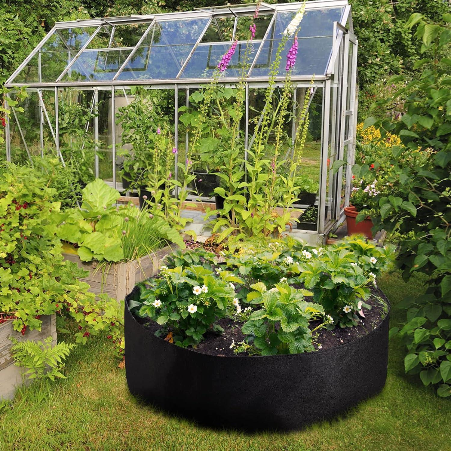 Bolsa de Cultivo de Plantas ACJRYO 378.5L Redonda Negra