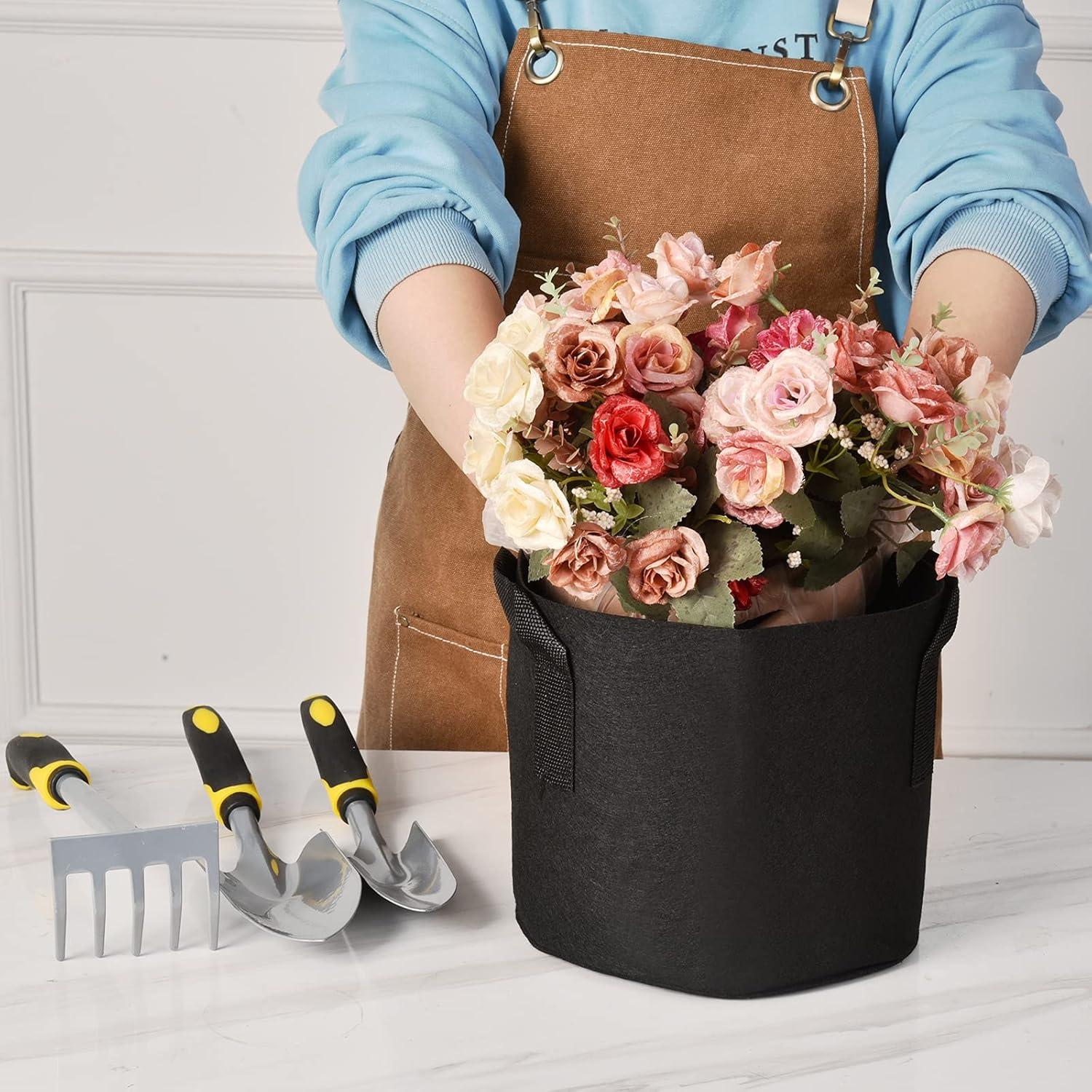 Paquete de 12 bolsas de cultivo JNYONG 5 Galones Tela Gruesa