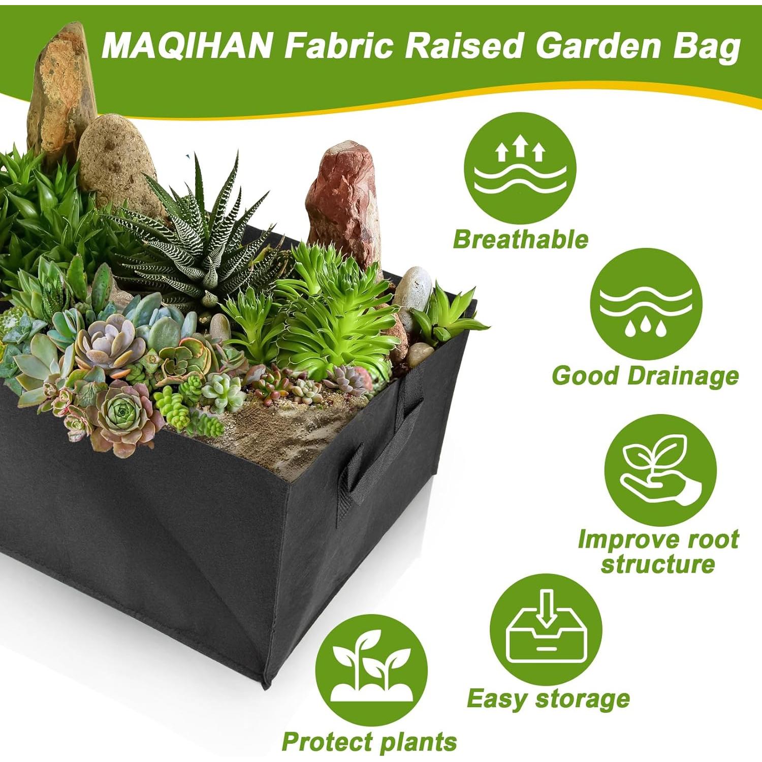 Bolsa de Jardín Elevada MAQIHAN - 2 Unidades 24L Negra