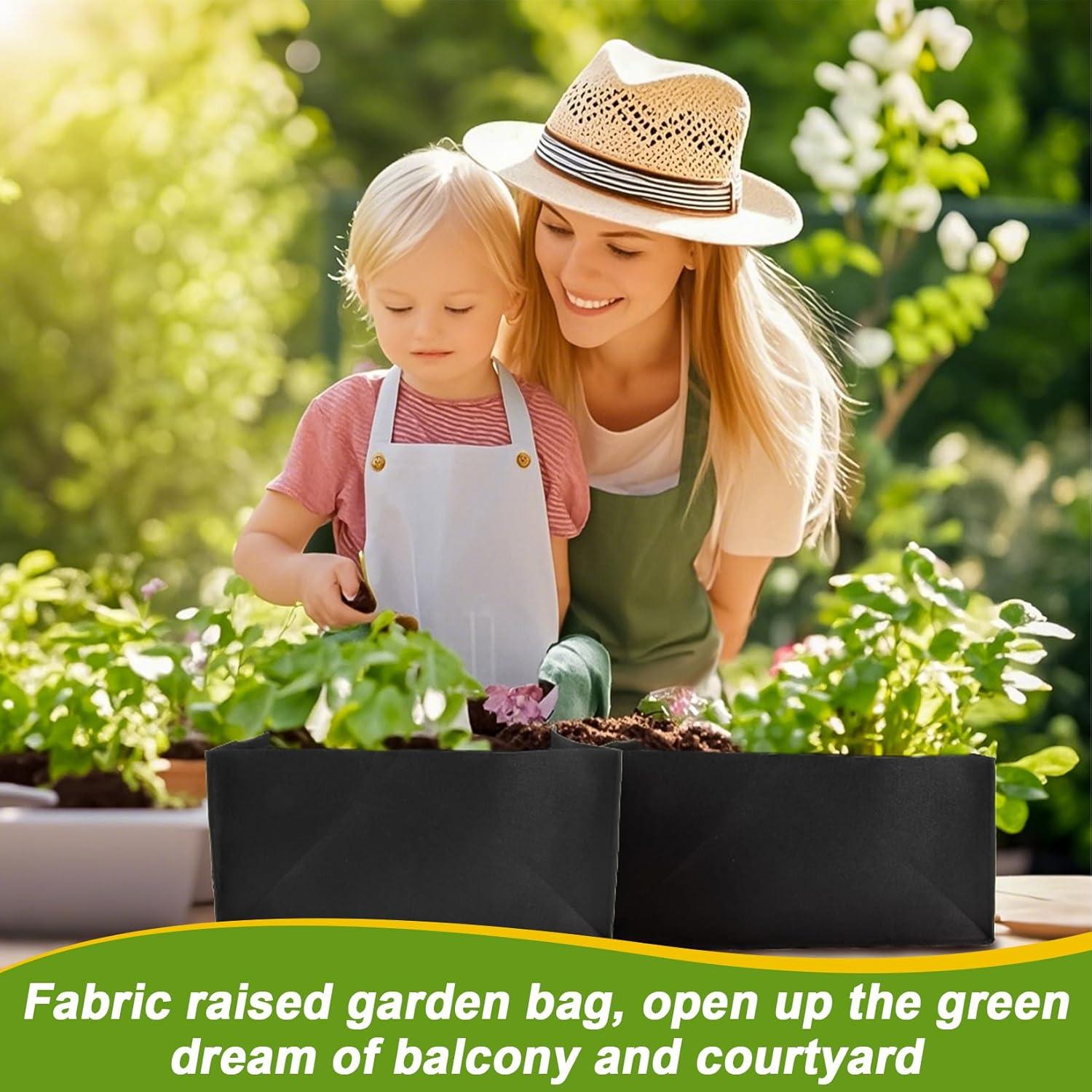 Bolsa de Jardín Elevada MAQIHAN - 2 Unidades 24L Negra