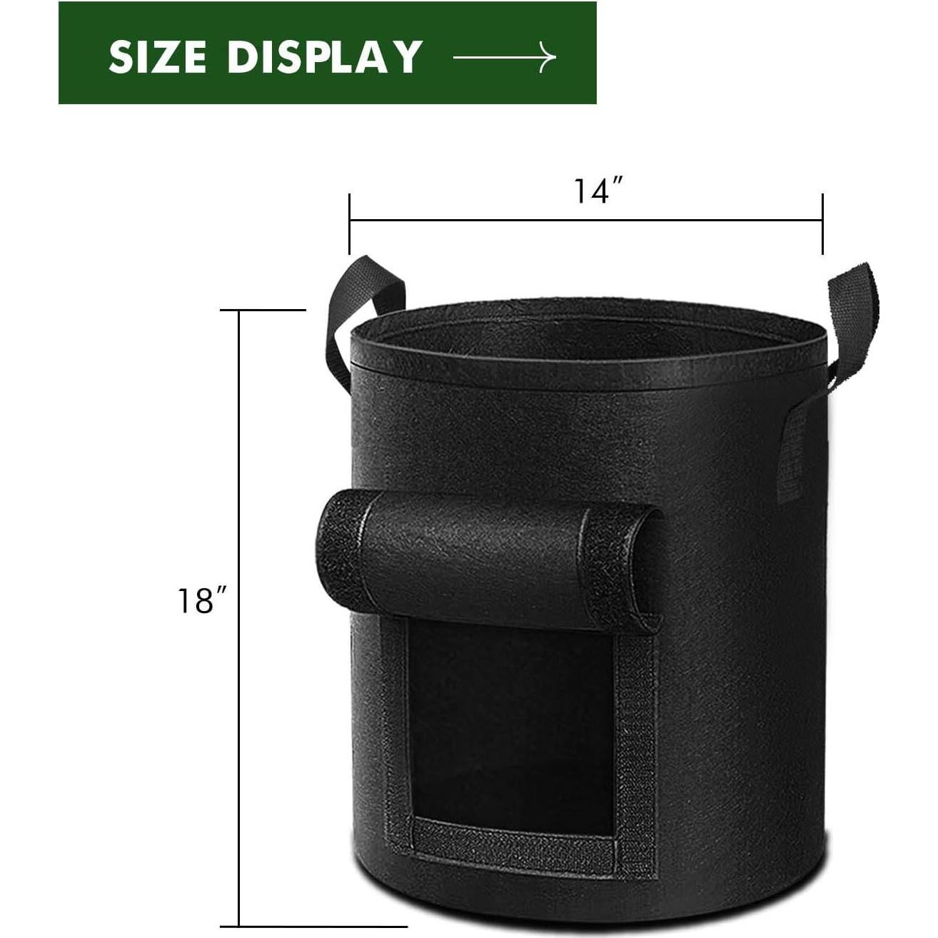 Paquete de 5 bolsas de cultivo Cavisoo 10 galones para jardín