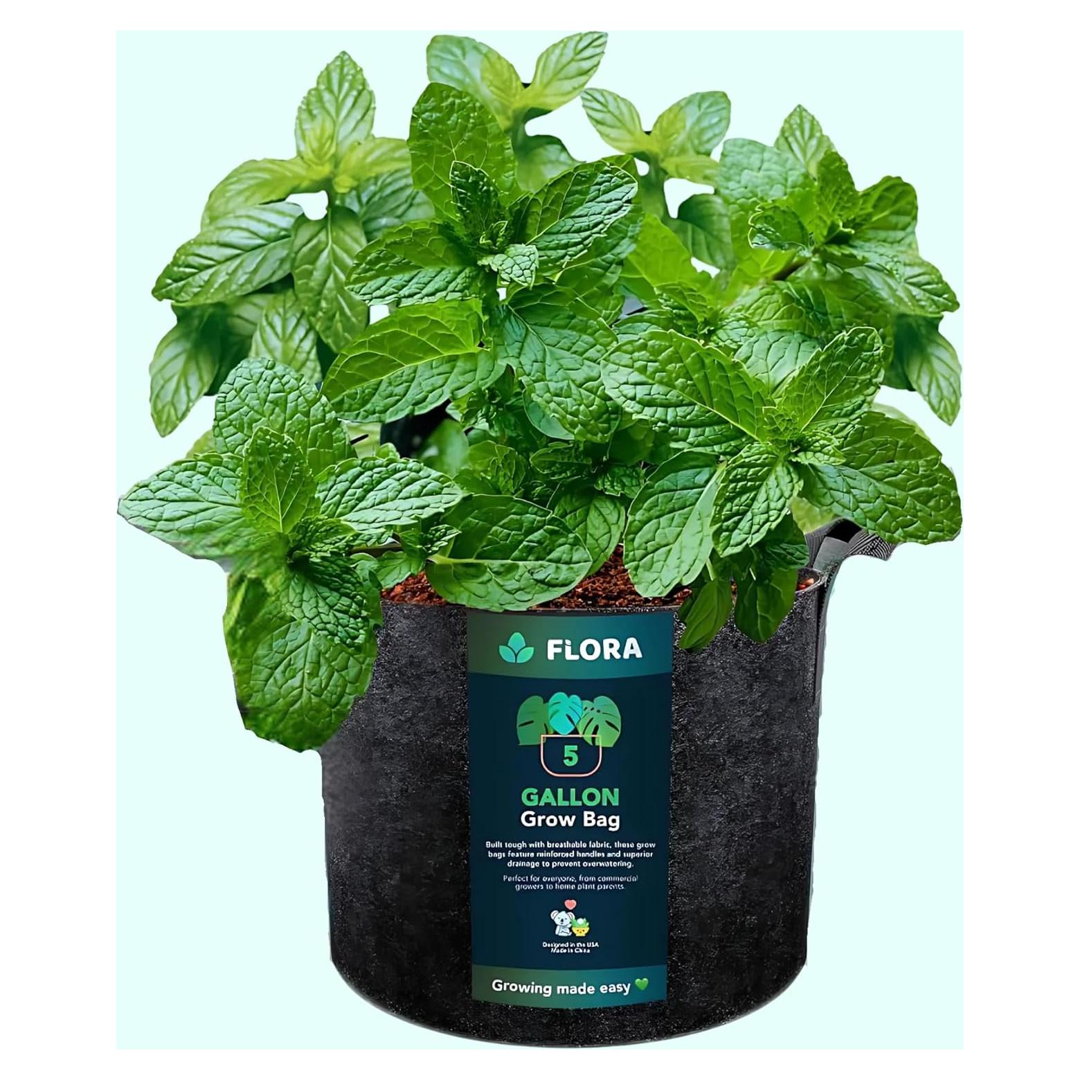 Bolsa de Crecimiento Flora 5 Galones Tela No Tejida 20L