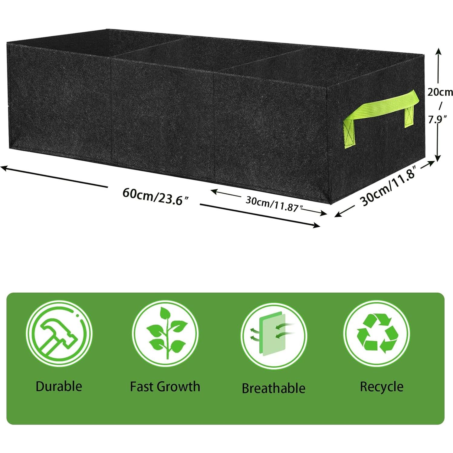 Paquete de 2 Bolsas de Cultivo Yzkanning 90x30x20cm Gris