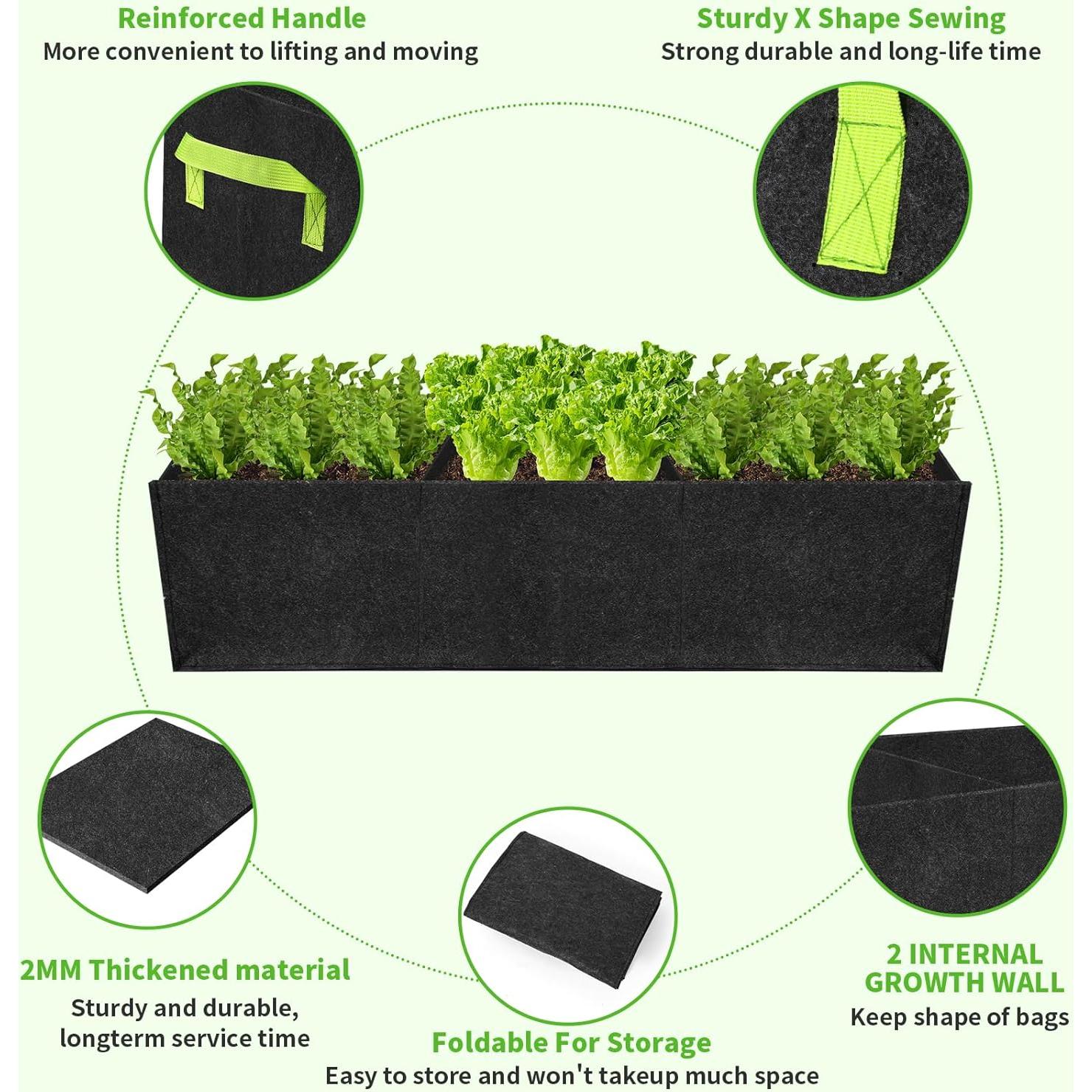 Paquete de 2 Bolsas de Cultivo Yzkanning 90x30x20cm Gris