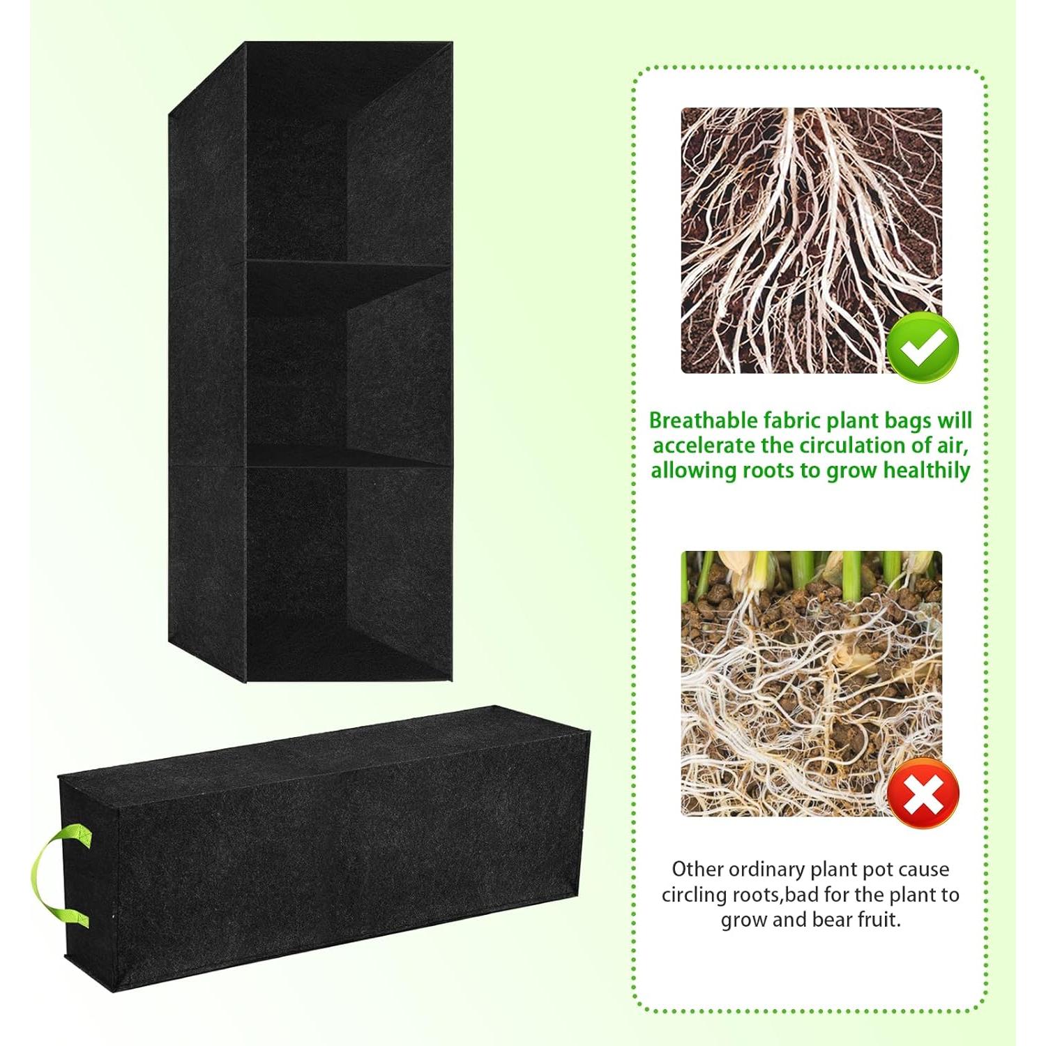 Paquete de 2 Bolsas de Cultivo Yzkanning 90x30x20cm Gris