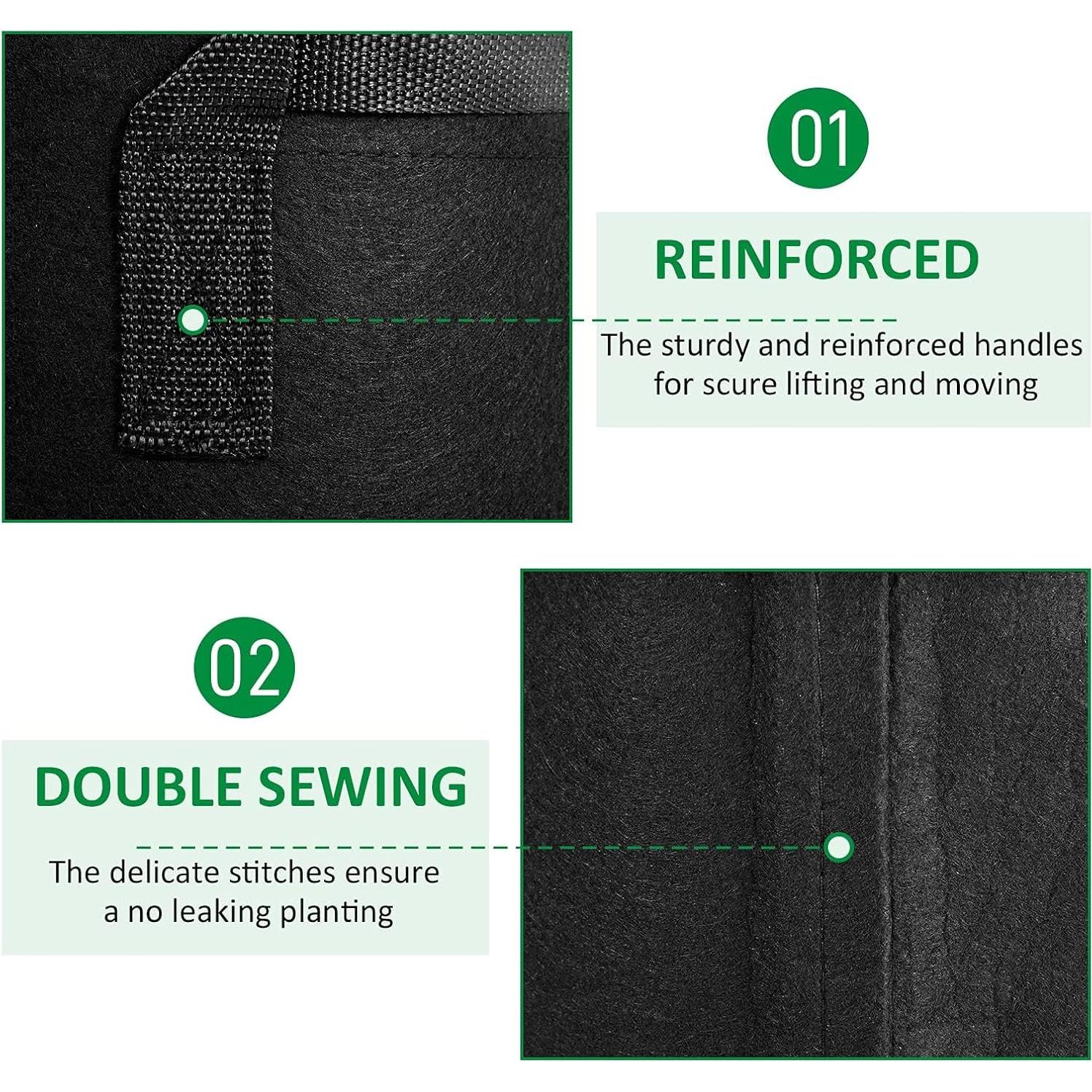 Paquete de 24 bolsas de cultivo JNYONG 19L con asas