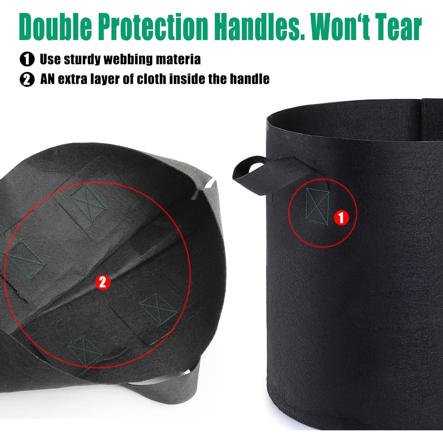 Bolsas de Cultivo GROW TNT 10 Galones 24 Piezas Tela