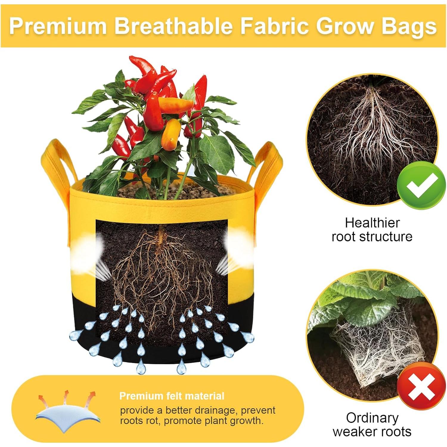 Paquete de 6 bolsas de cultivo SouilGoal 5-7-10 galones