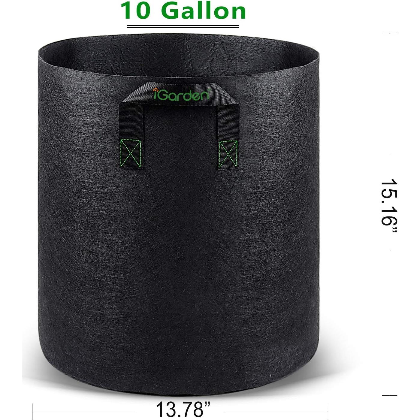 Bolsas de Cultivo iGarden 10 Galones 6 Paquete con Asas