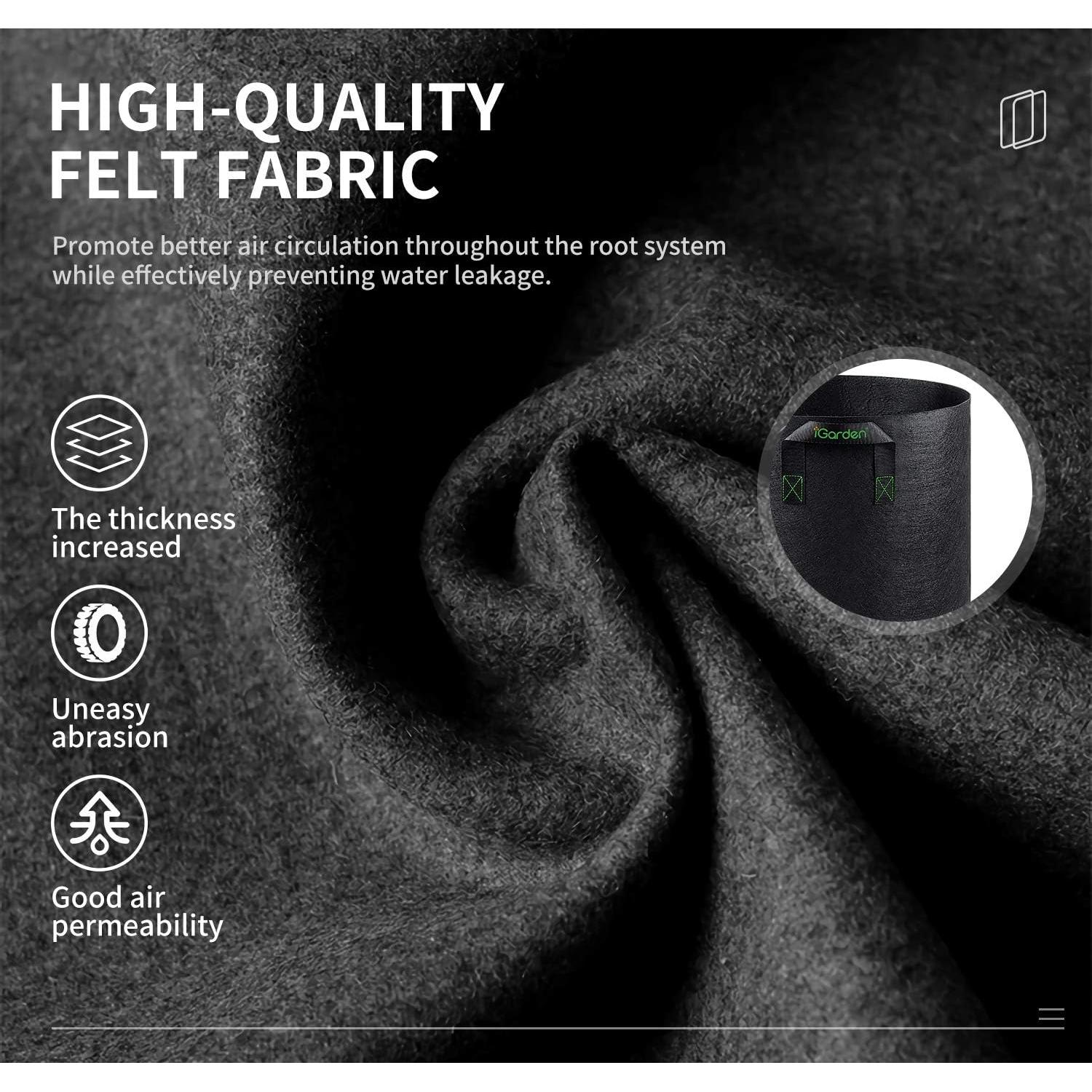 Bolsas de Cultivo iGarden 10 Galones 6 Paquete con Asas