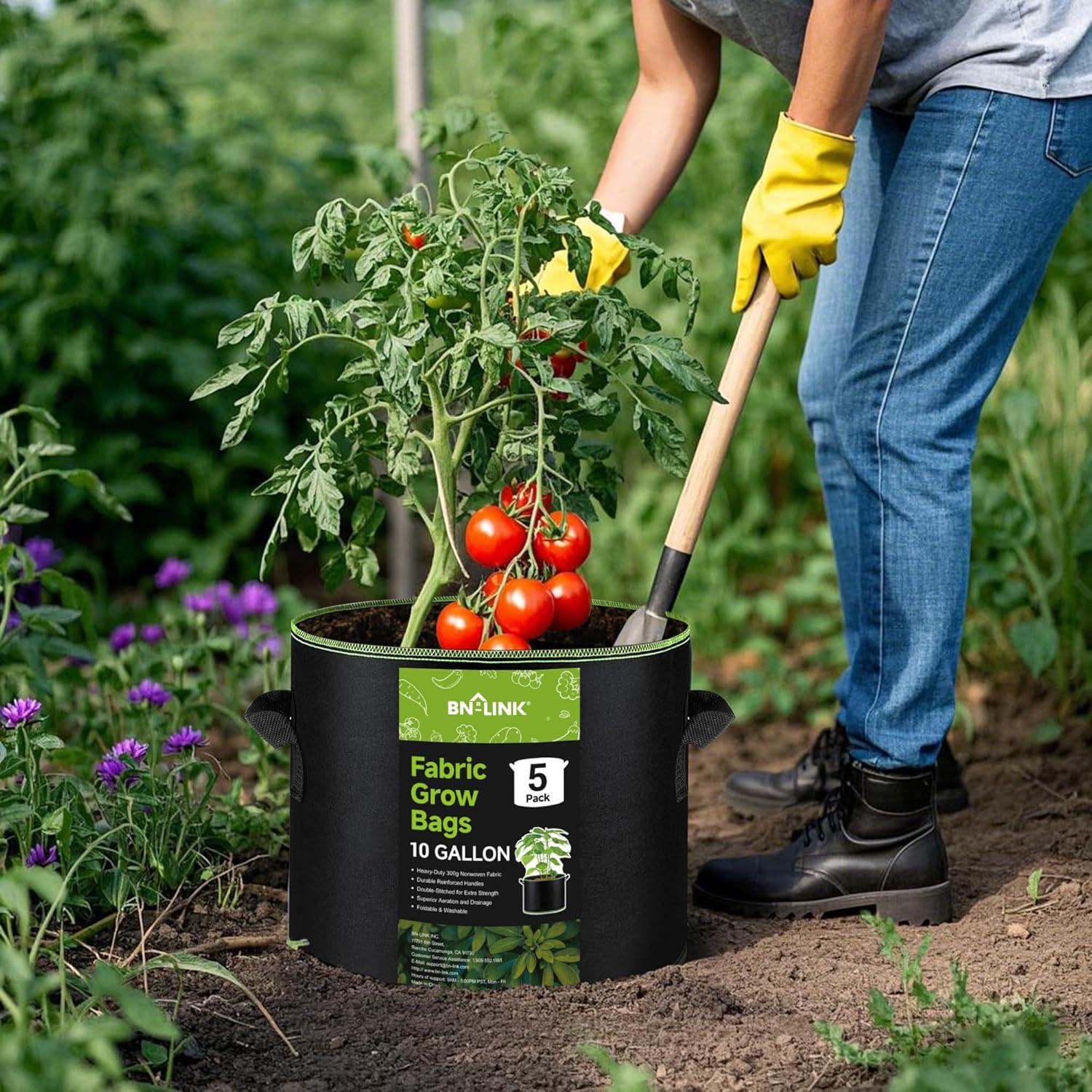 Bolsas de Cultivo de Tela BN-LINK 37.85L Paquete de 5