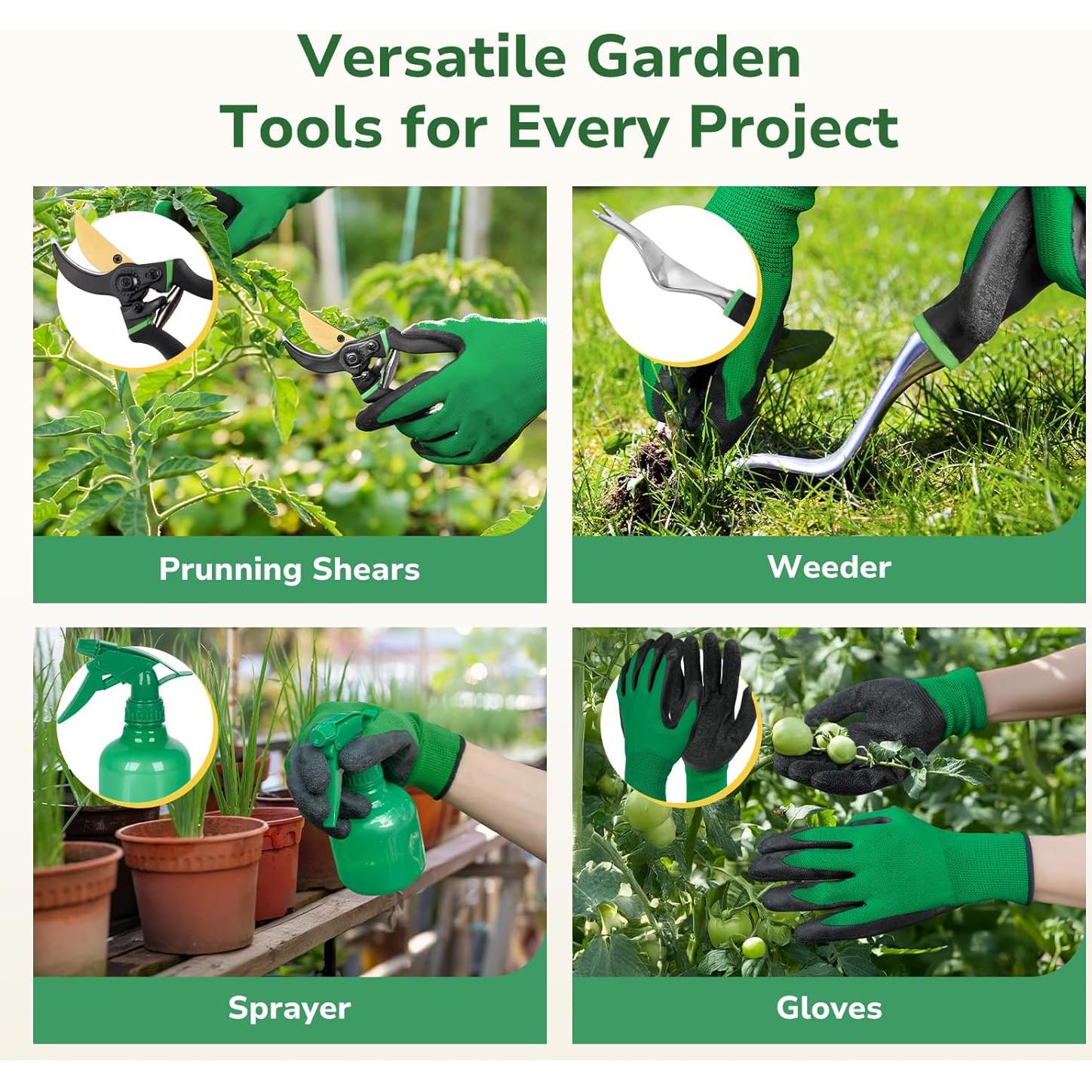 Conjunto de Herramientas de Jardinería GreatBuddy 9 Piezas Ergonómico