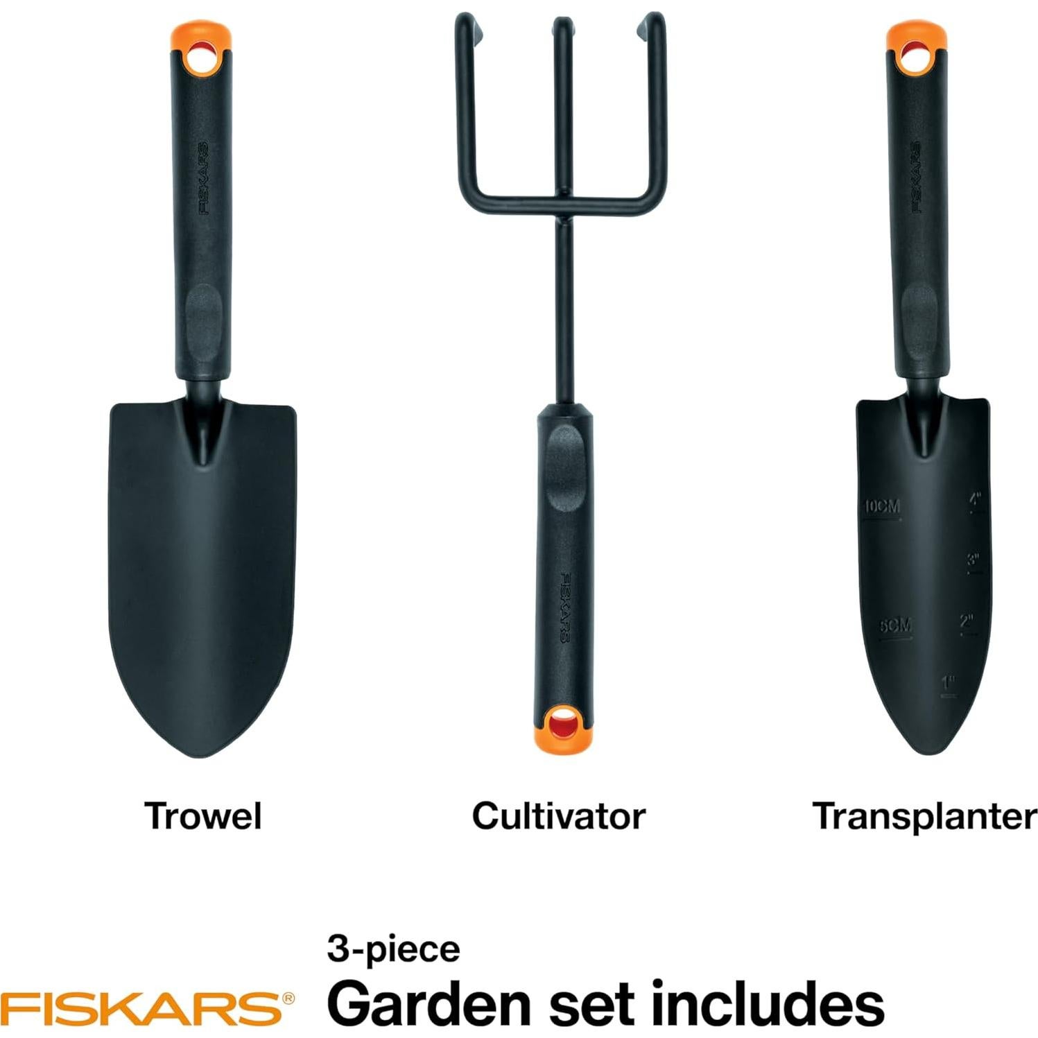 Juego de Herramientas de Jardín Fiskars 3 Piezas - Acero Resistente