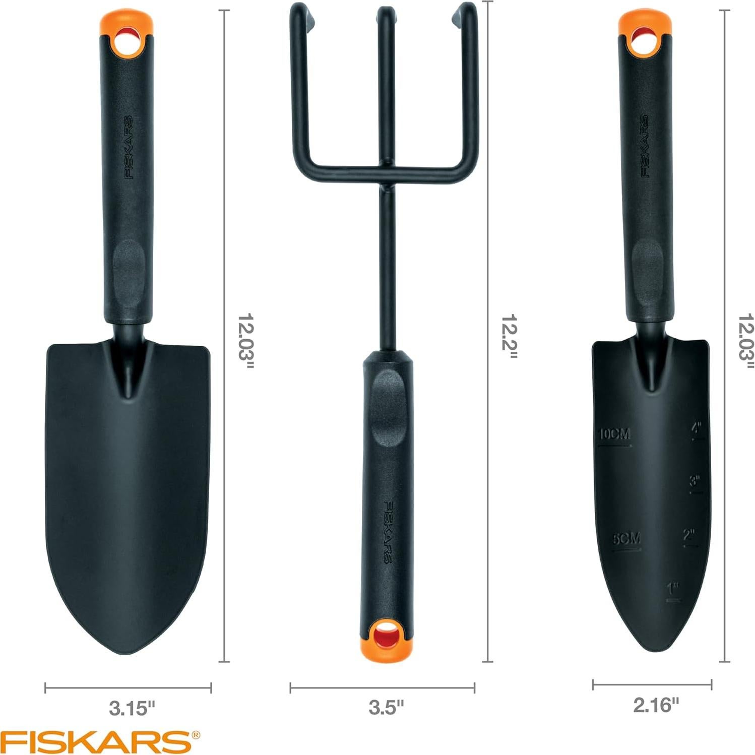 Juego de Herramientas de Jardín Fiskars 3 Piezas - Acero Resistente