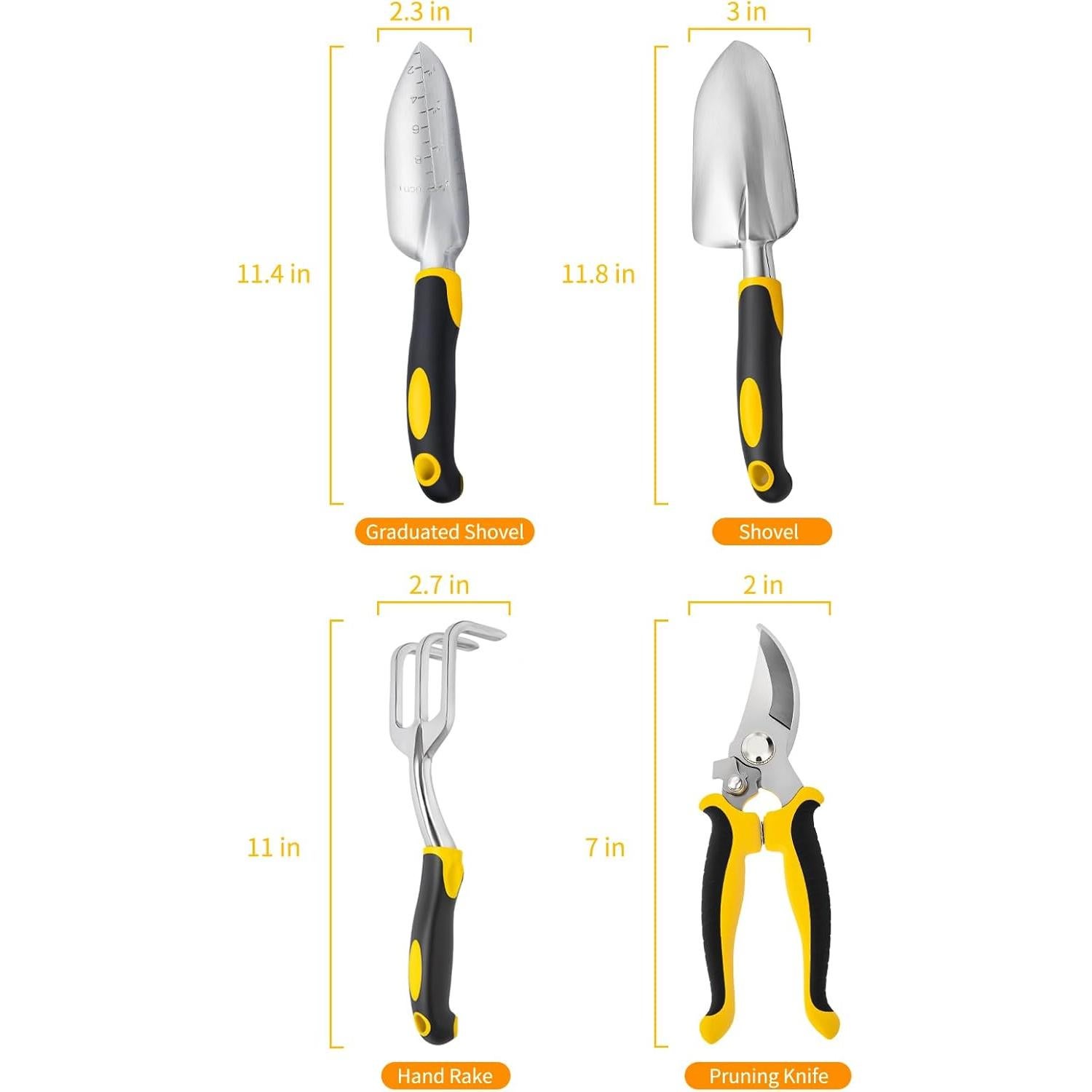 Juego de Herramientas de Jardín HBCS 4 Piezas Aluminio Ergonómico