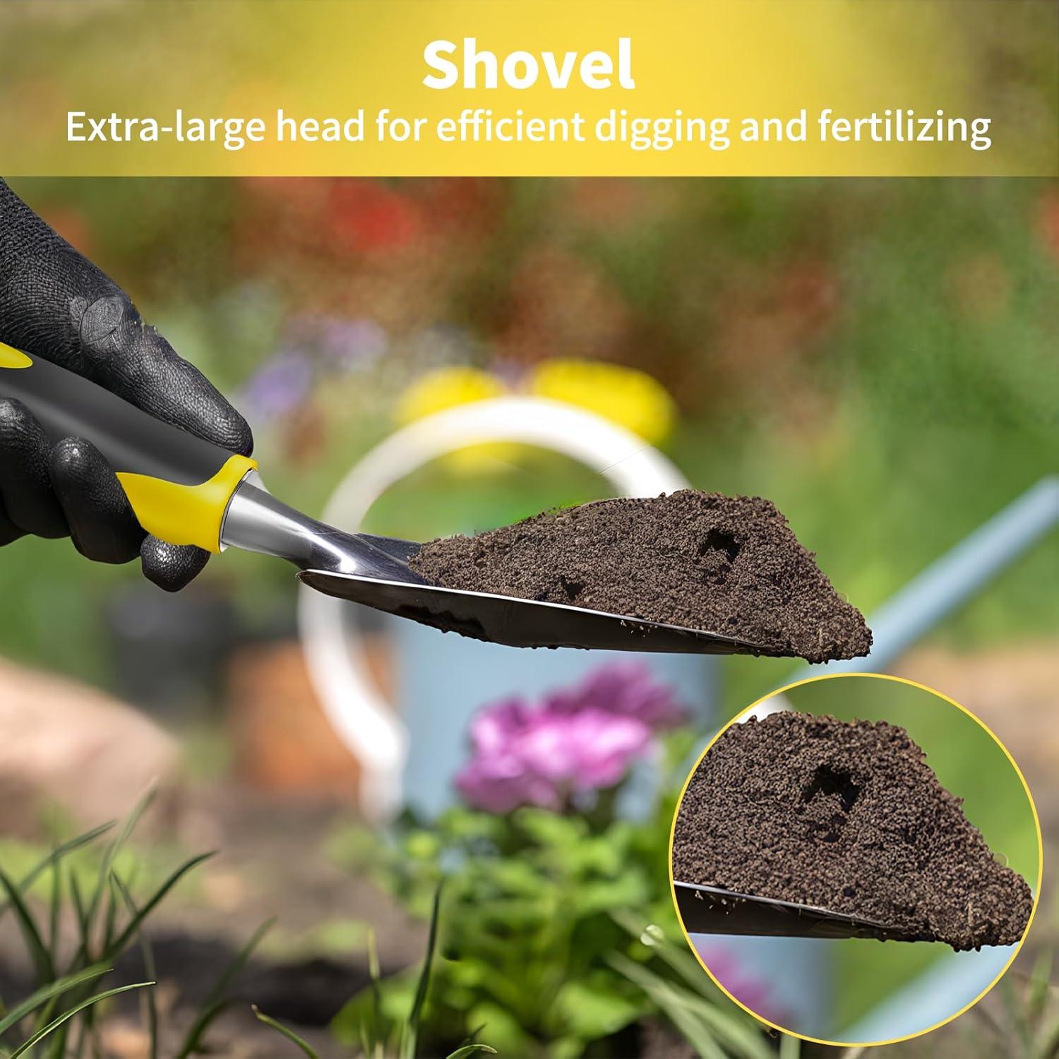 Juego de Herramientas de Jardín HBCS 4 Piezas Aluminio Ergonómico