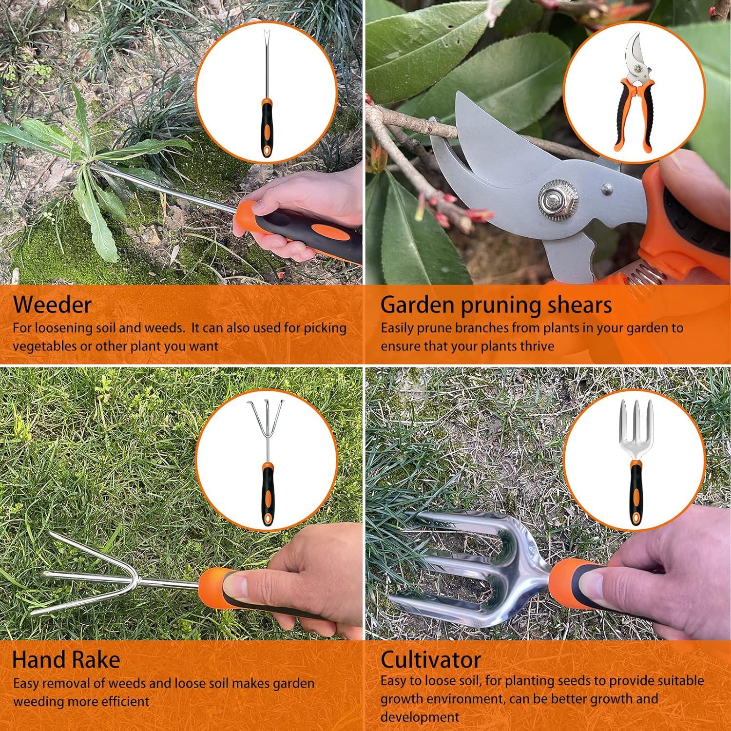 Set de Herramientas de Jardinería SETTECH 10 Piezas Acero Inoxidable