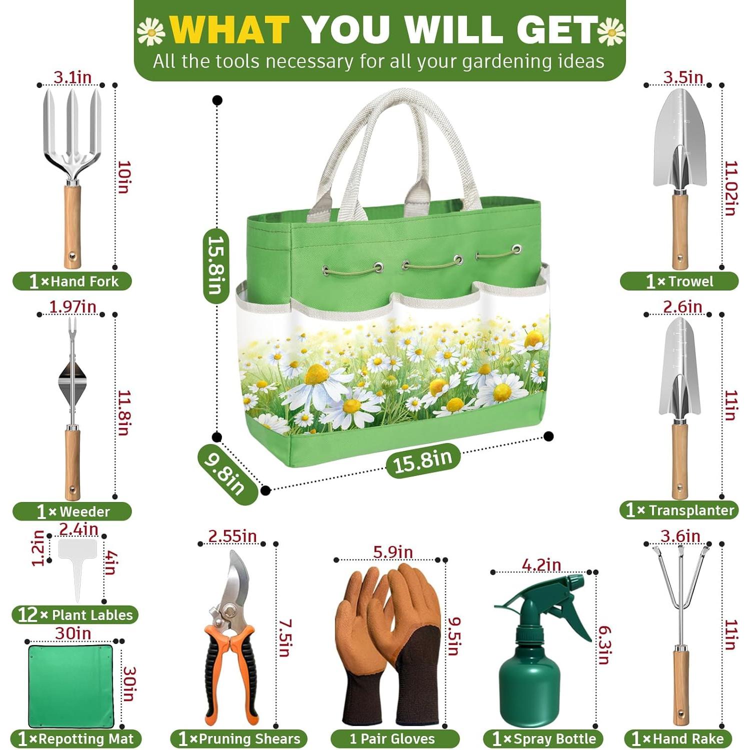 Juego de Herramientas de Jardín OUREST 22 Piezas Ergonómico