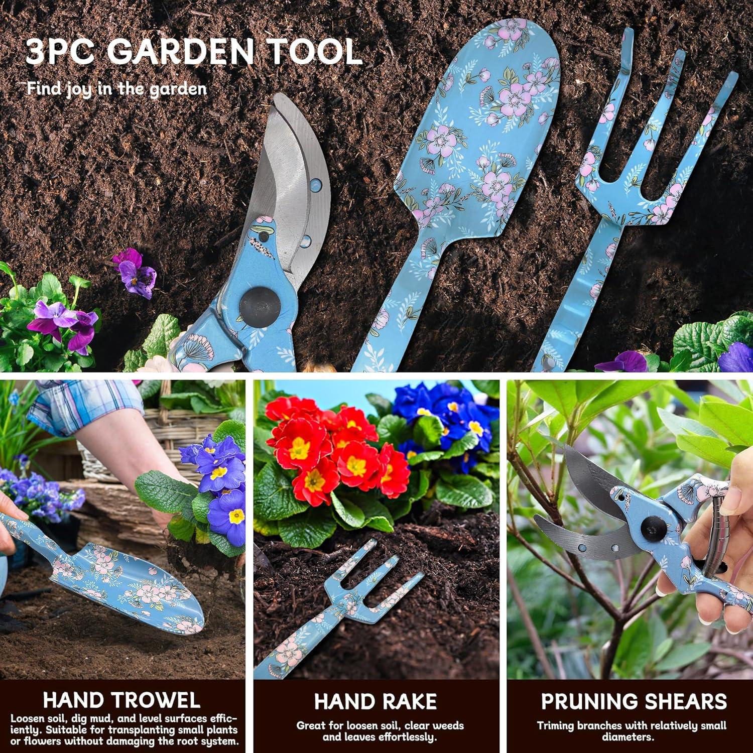 Juego de Herramientas de Jardín 3 Piezas Evertools - Aluminio Ergonómico