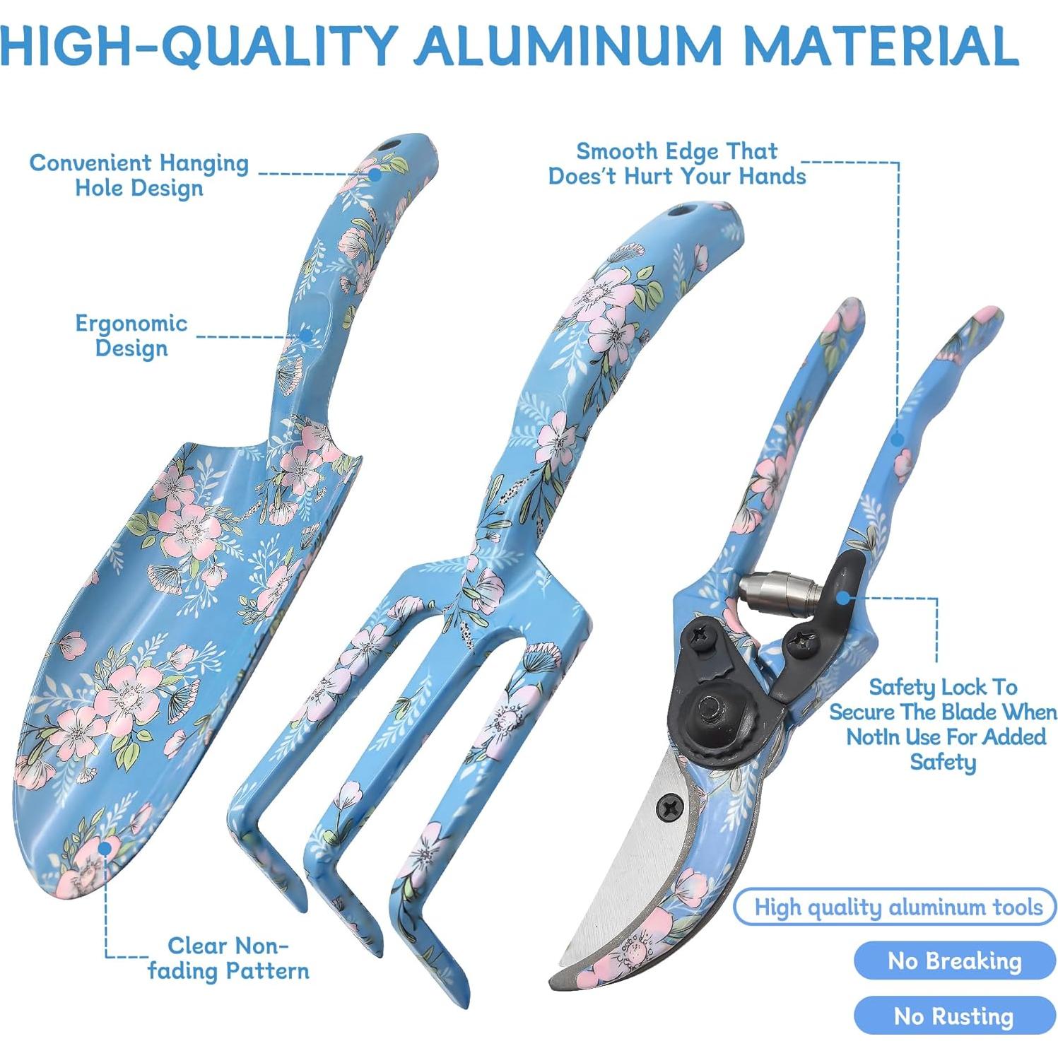 Juego de Herramientas de Jardín 3 Piezas Evertools - Aluminio Ergonómico