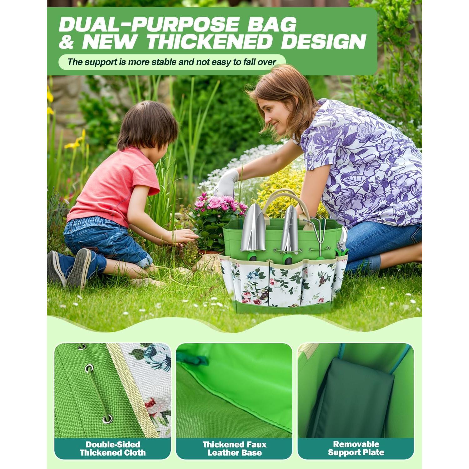 Juego de Herramientas de Jardín 8 en 1 con Bolsa Mejorada